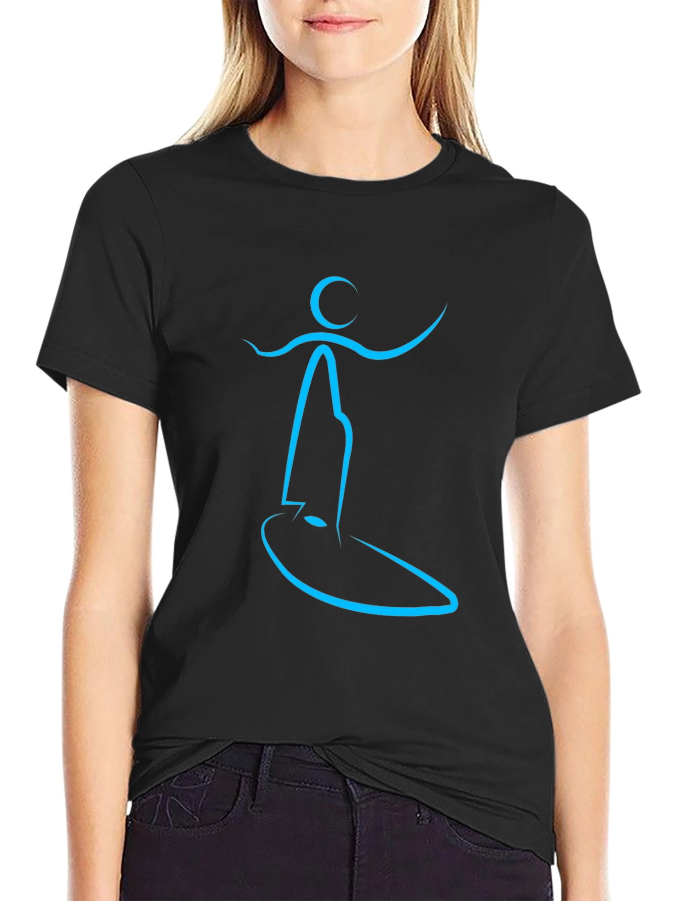 Surfing Silhouette Black Tee