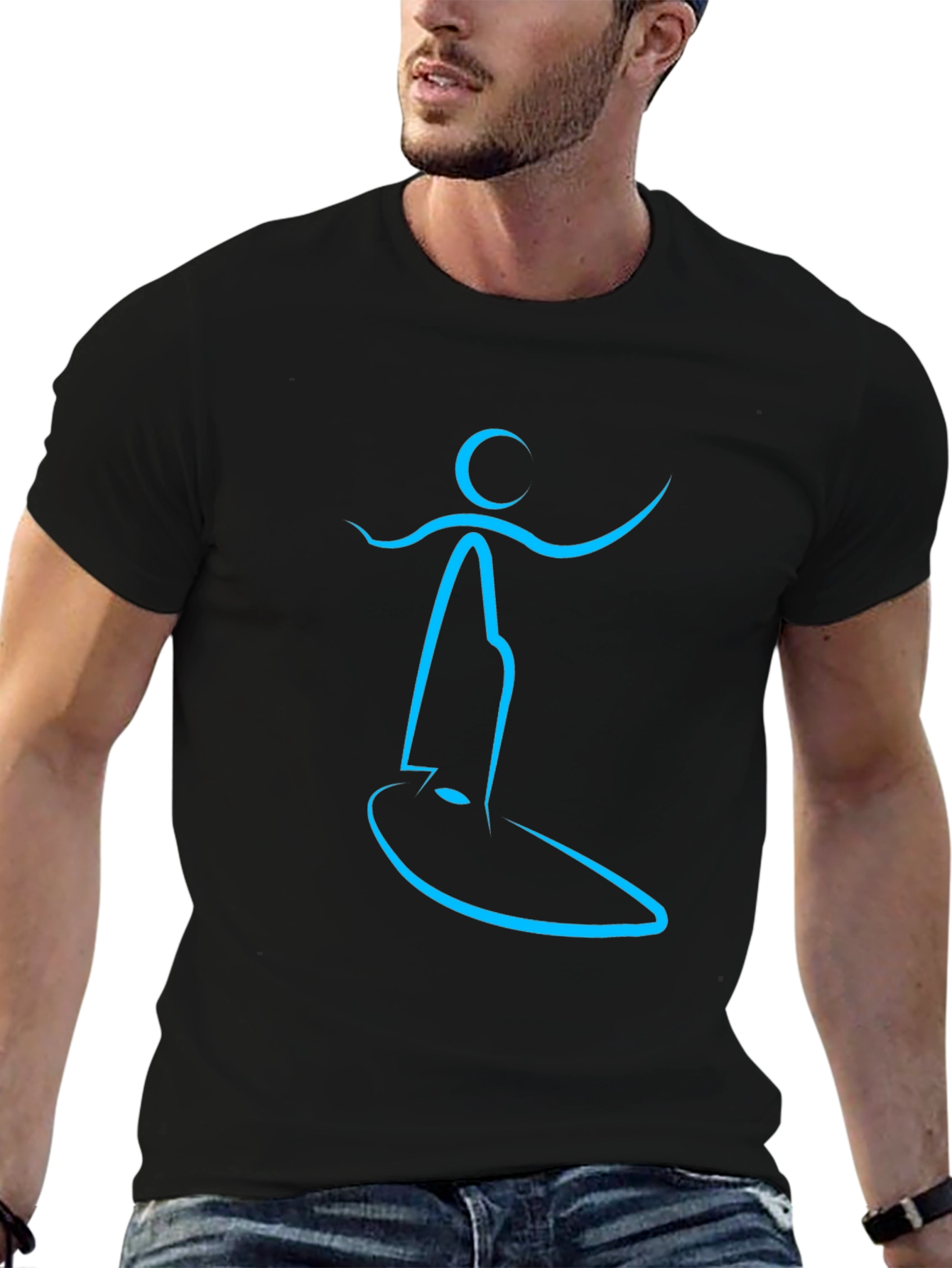 Surfing Silhouette Black Tee