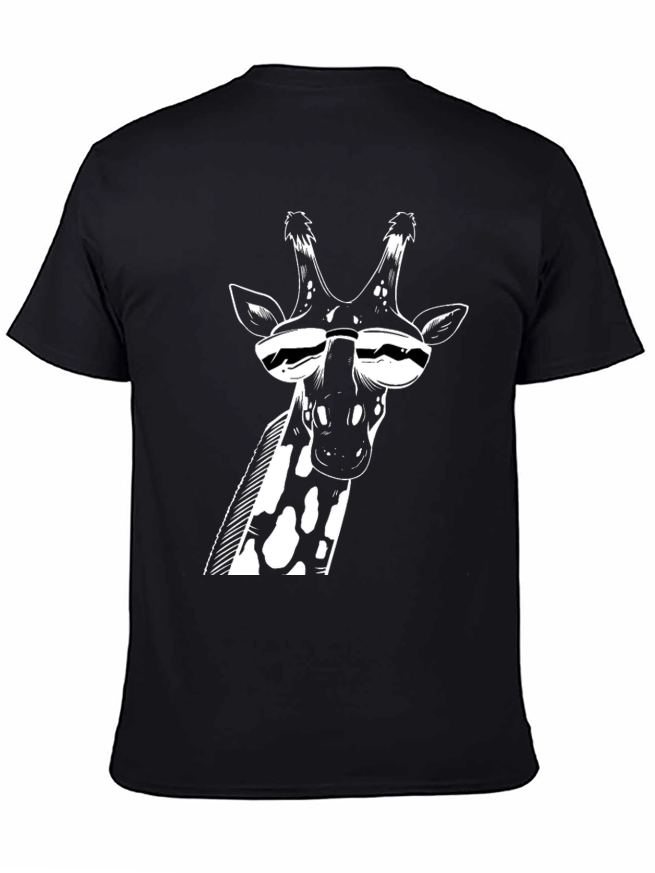 Cool Giraffe Graphic Tee - Black Cotton T-Shirt