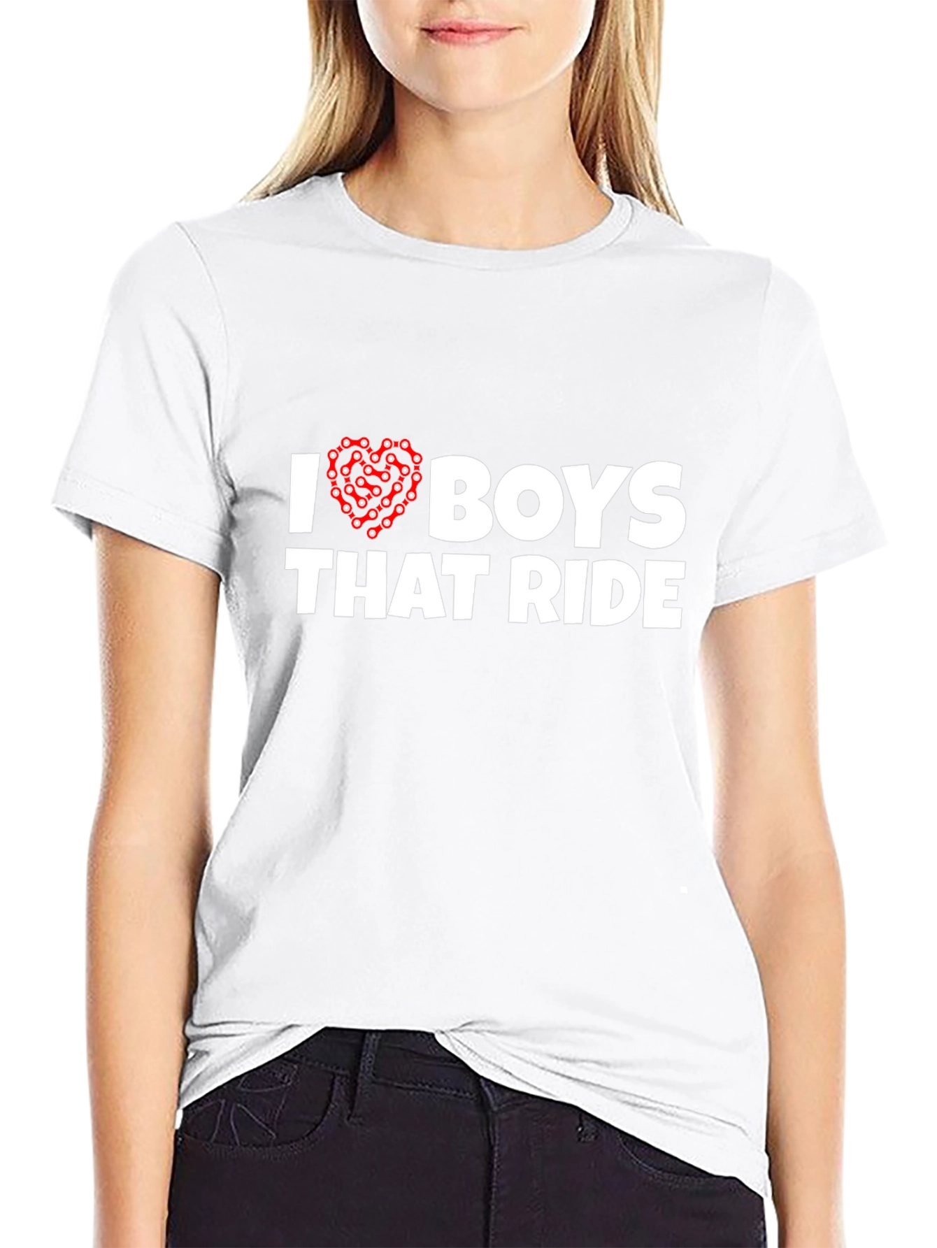 I Heart Boys That Ride T-Shirt - Black