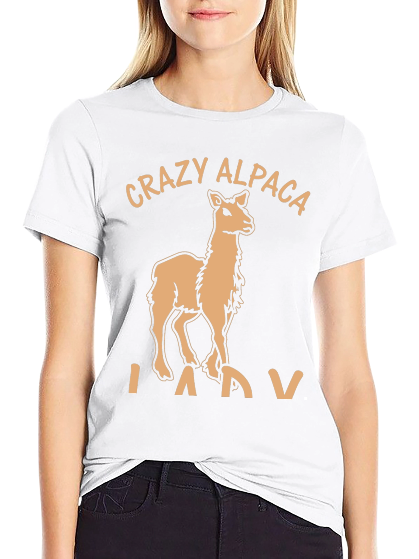 Crazy Alpaca Lady T-Shirt Funny Alpaca Graphic Tee