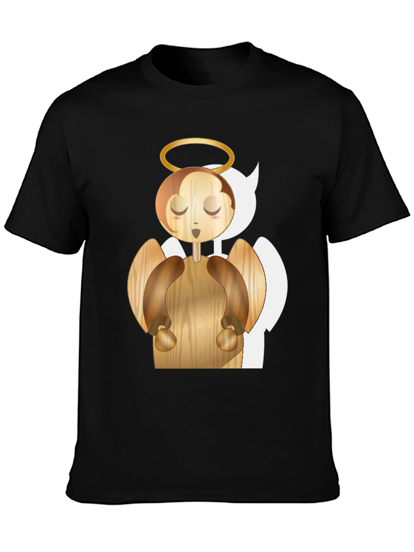 Angel Graphic Tee - Whimsical Wood Design