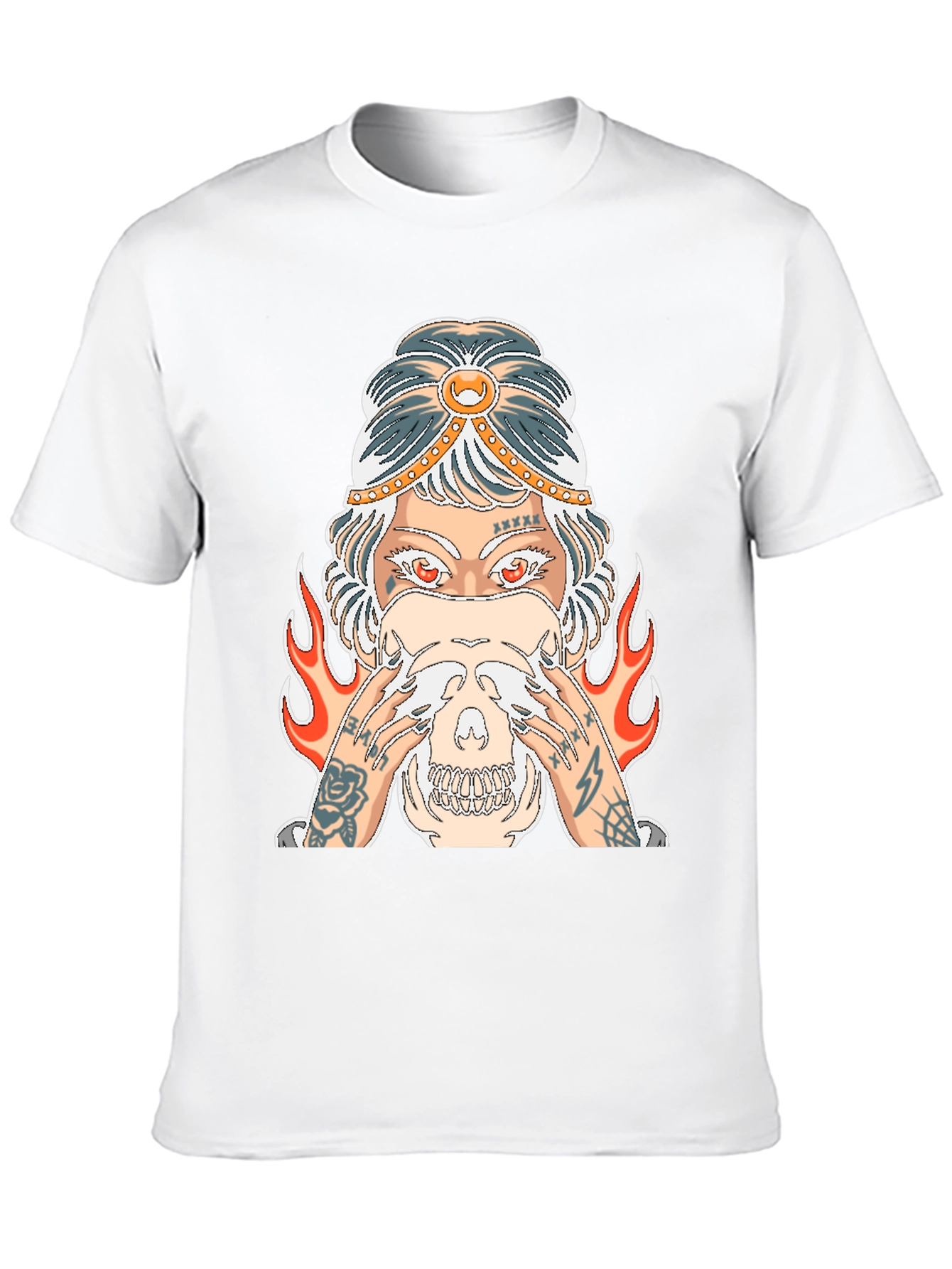 Mystic Skull Graphic Tee - Edgy Tattoo Style Shirt
