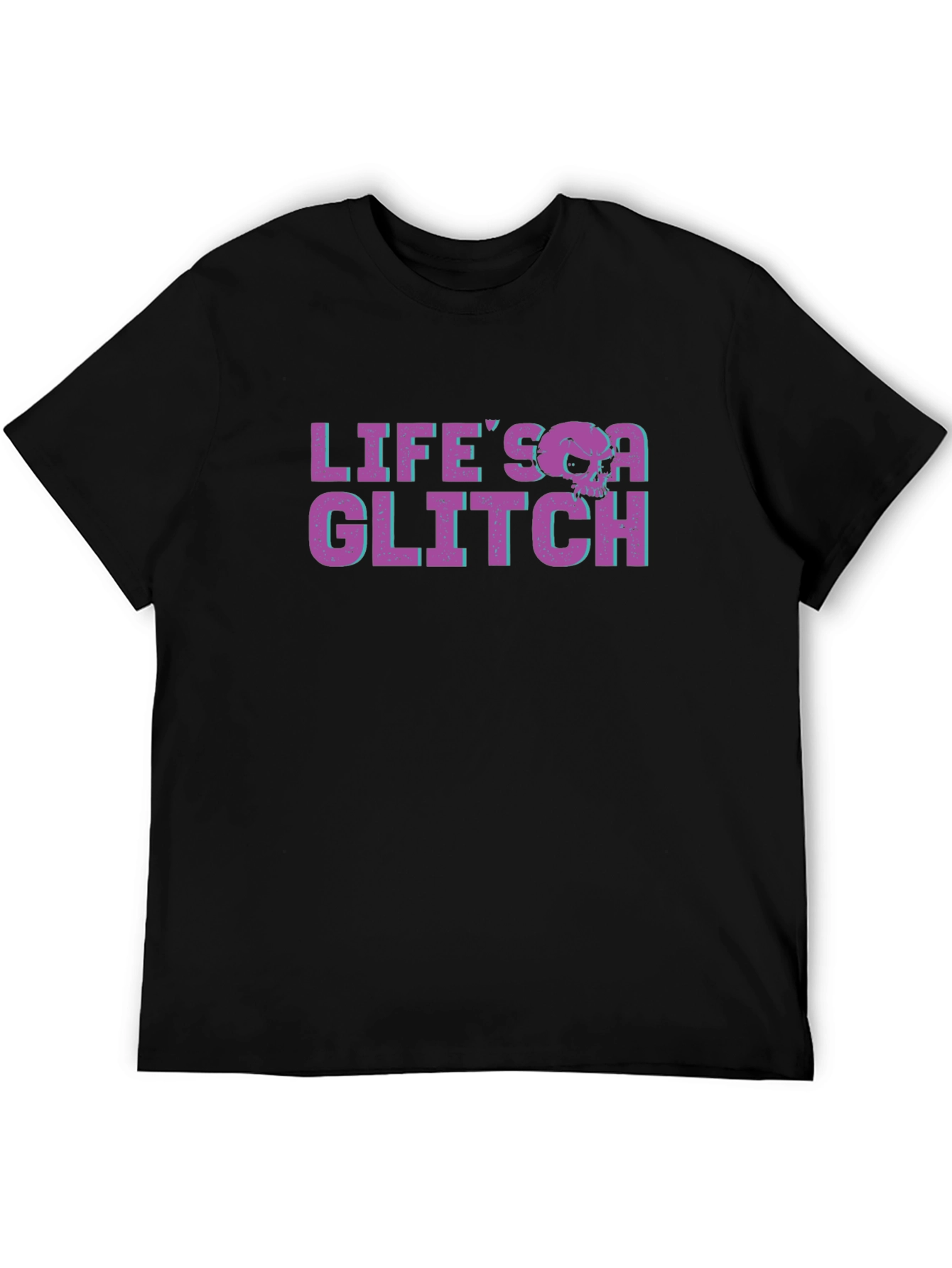 Lifes a Glitch Graphic Tee - Black T-Shirt
