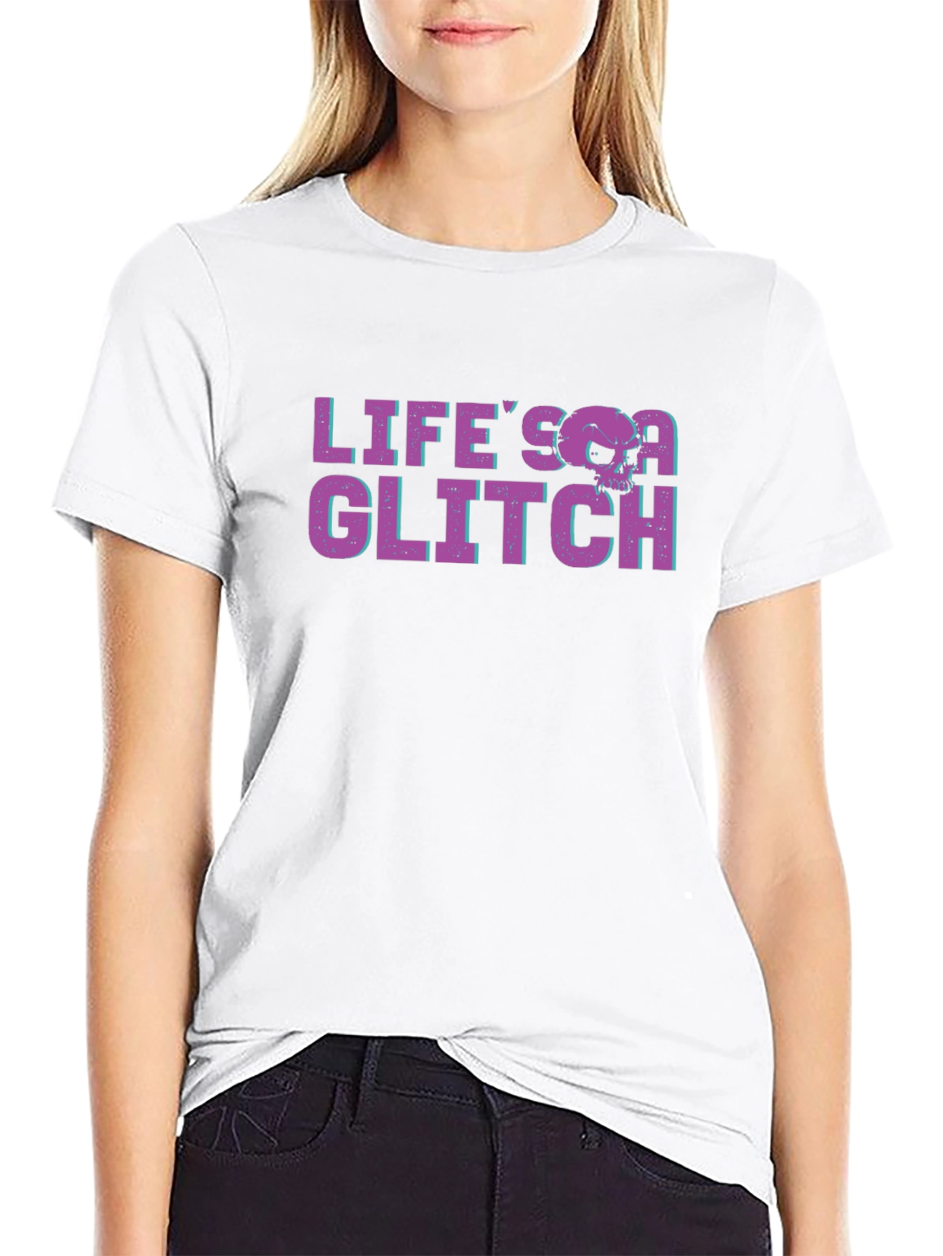 Lifes a Glitch Graphic Tee - Black T-Shirt