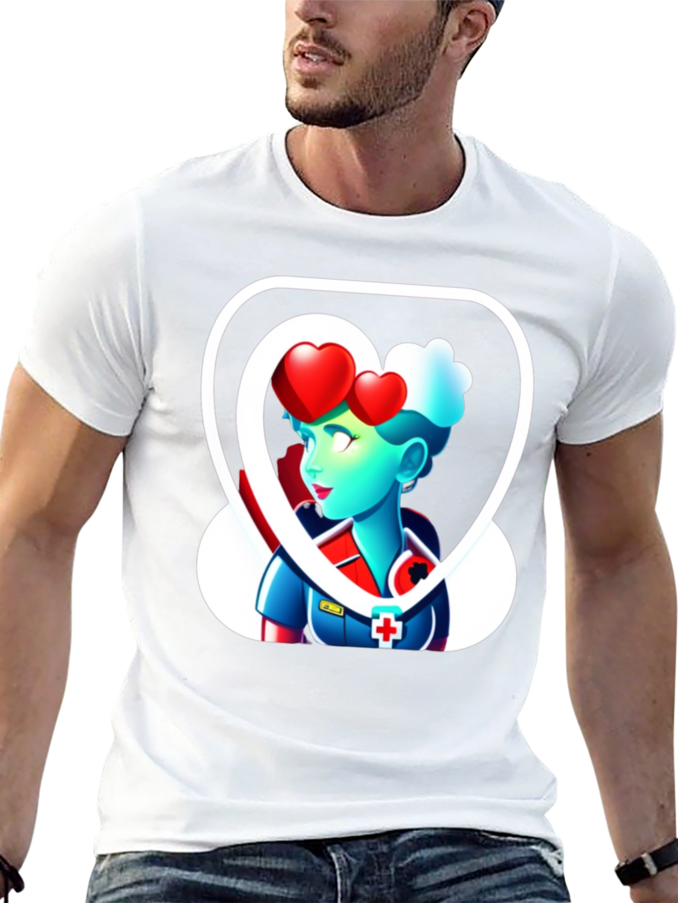 Heart Nurse Graphic T-Shirt