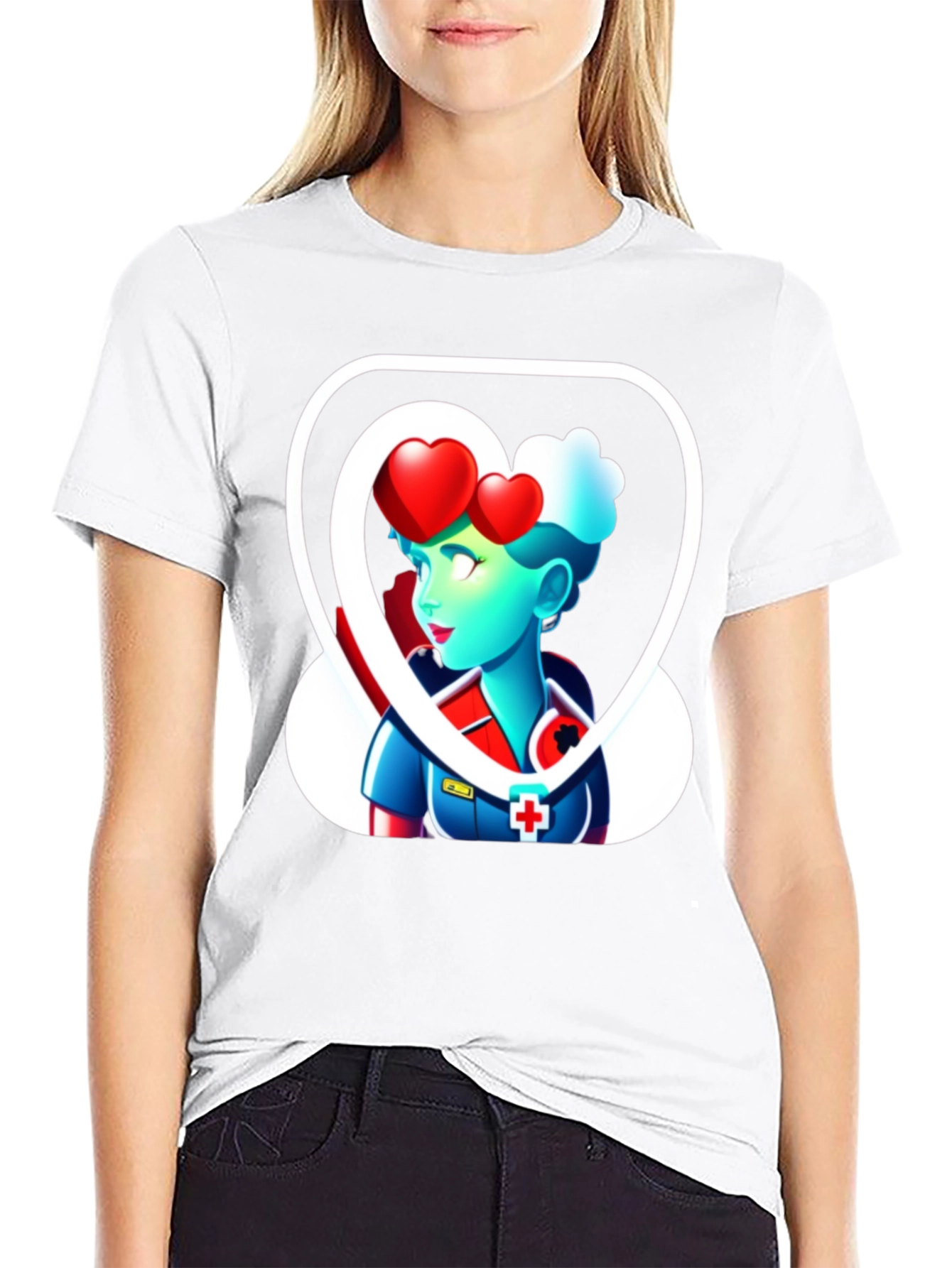 Heart Nurse Graphic T-Shirt
