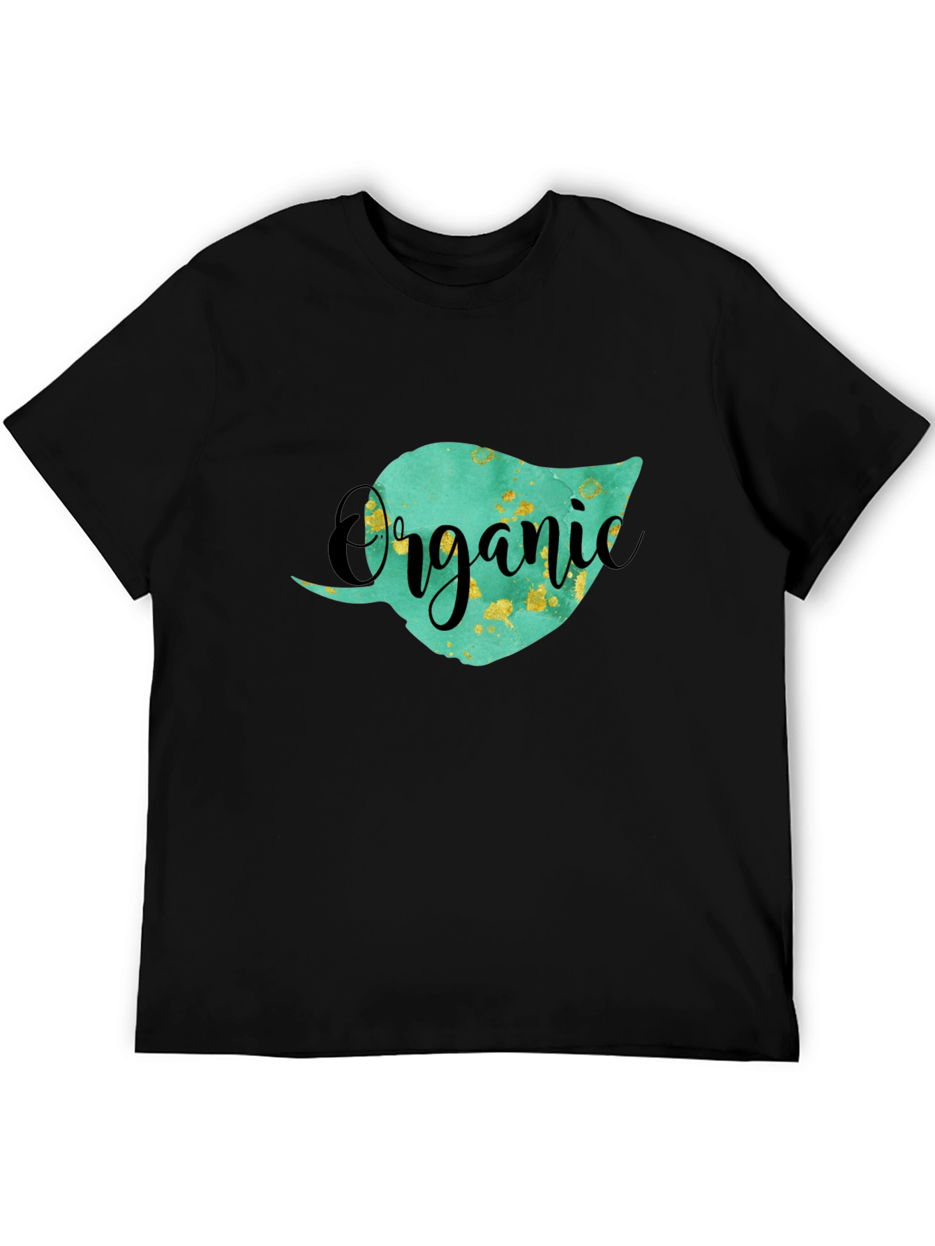 Organic Leaf Graphic T-Shirt - Unisex Black Tee