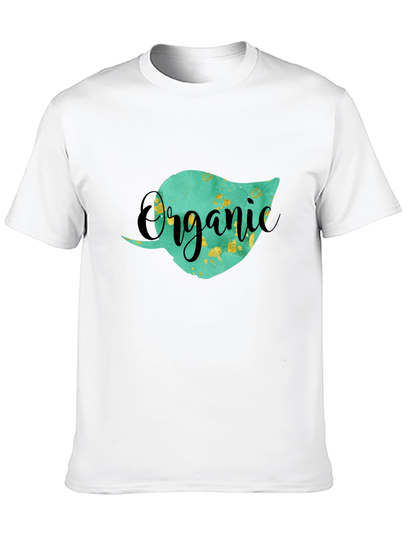 Organic Leaf Graphic T-Shirt - Unisex Black Tee