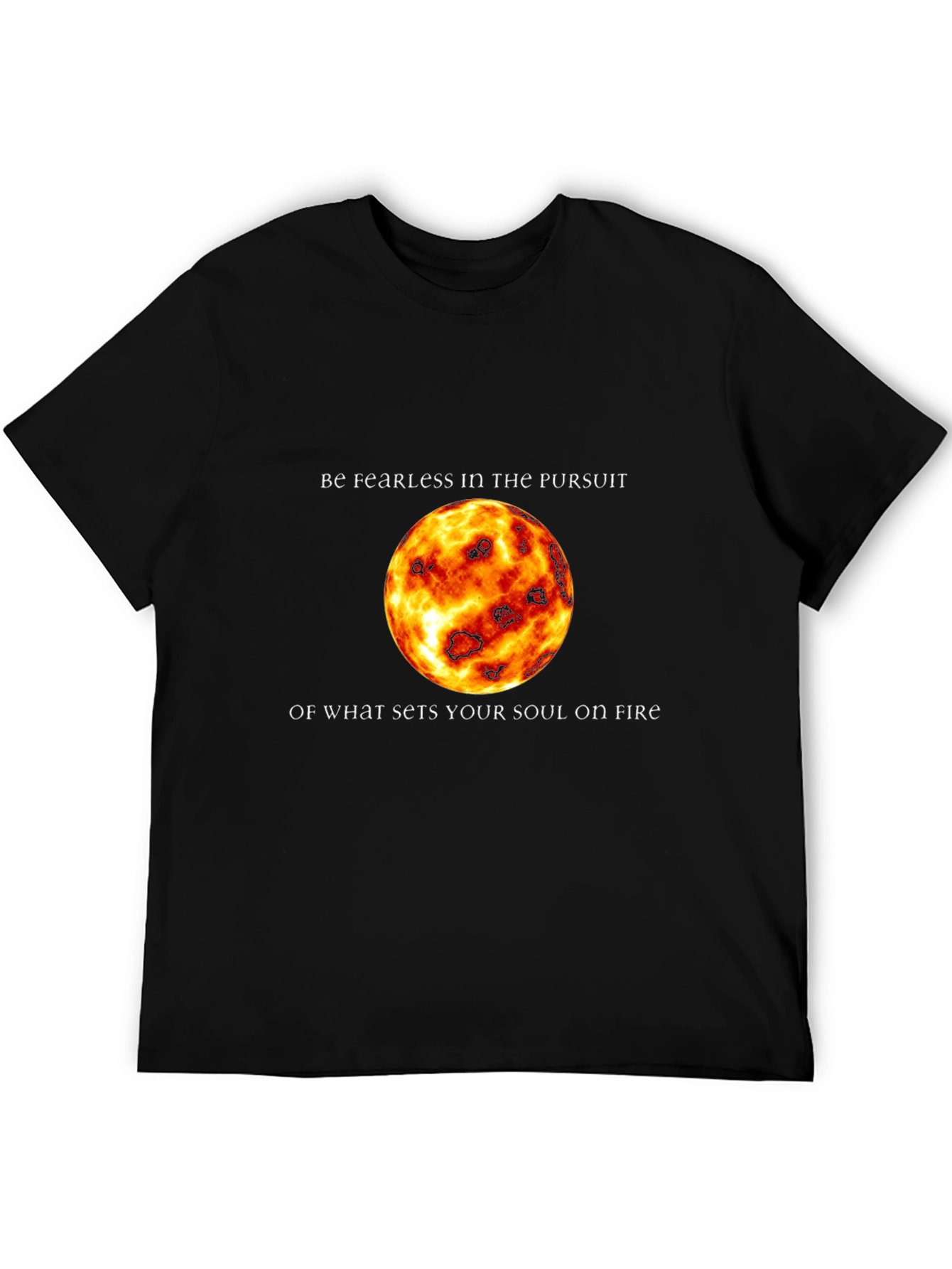 Fearless Soul Fire Graphic Tee - Black Cotton T-Shirt