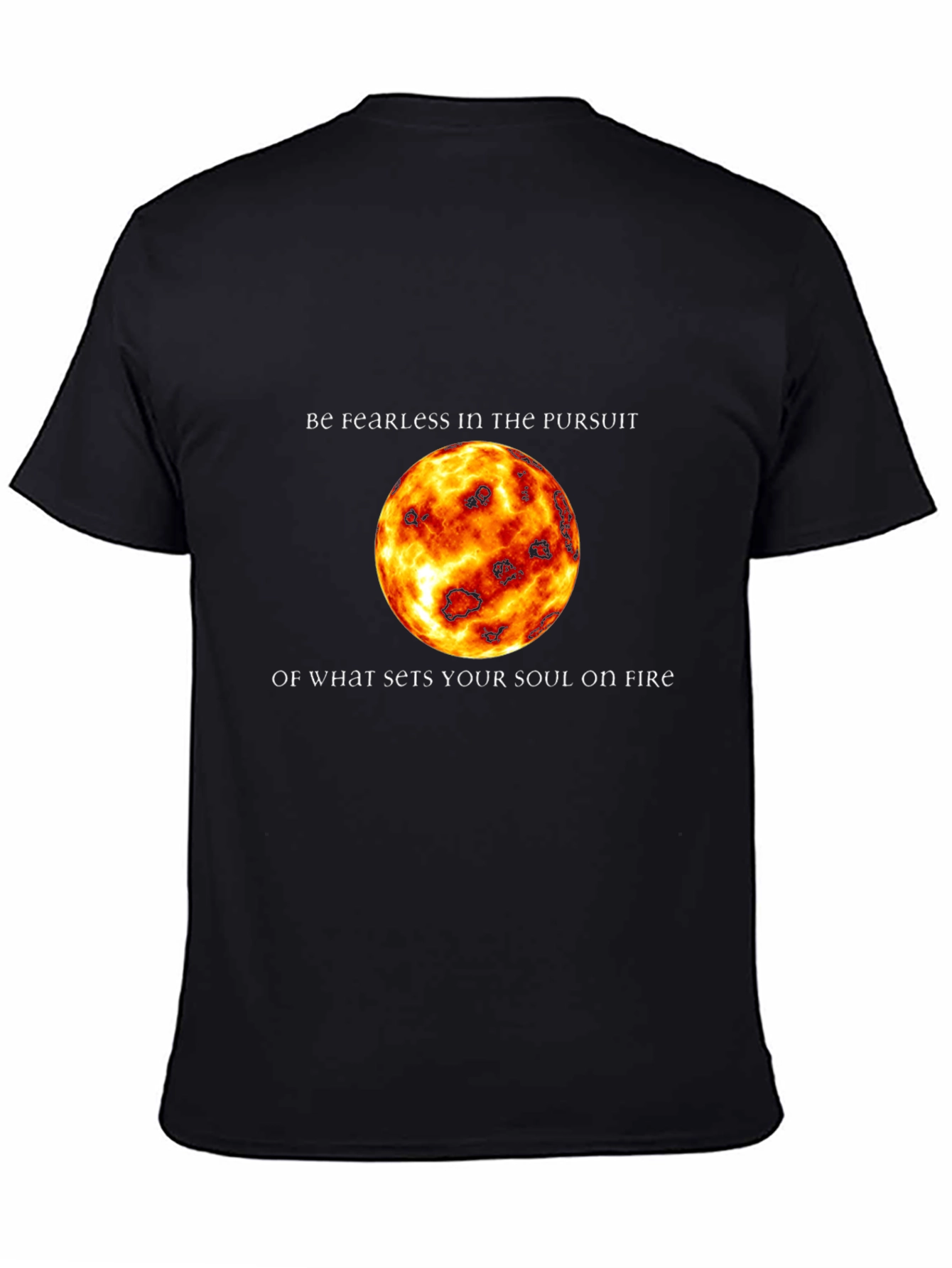 Fearless Soul Fire Graphic Tee - Black Cotton T-Shirt