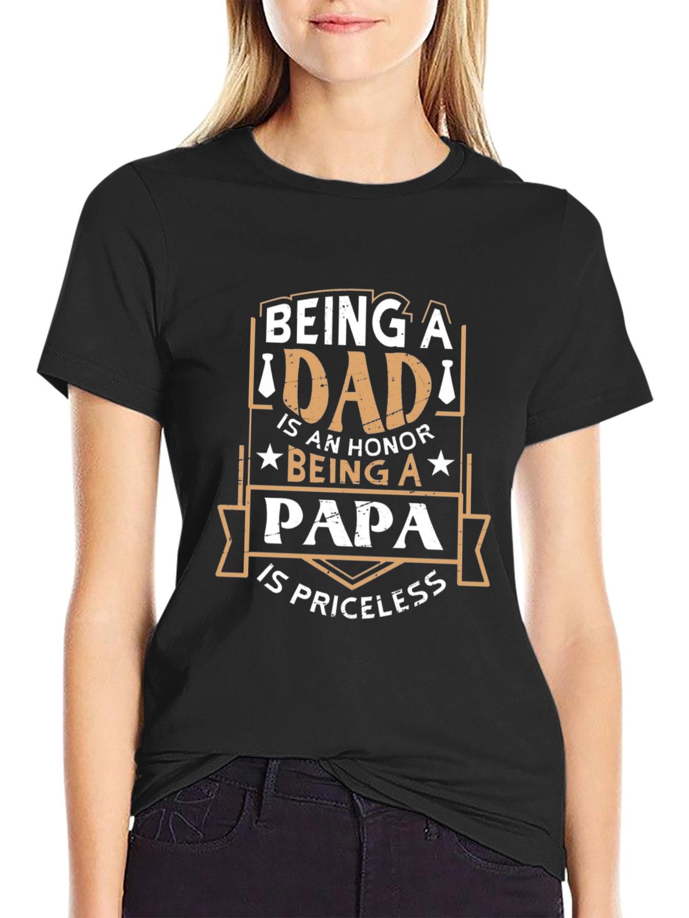Dad Papa Honor Priceless Graphic T-Shirt