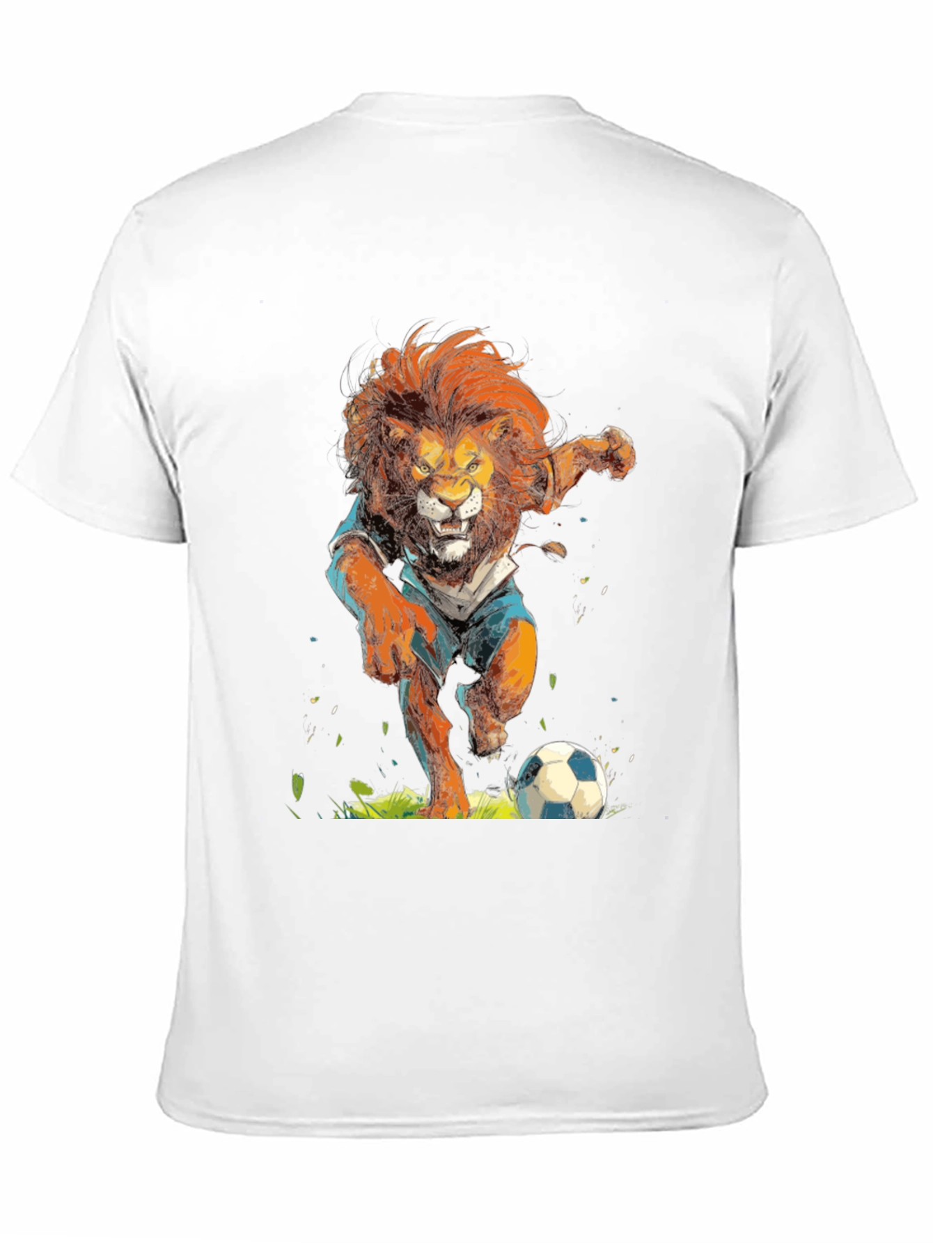 Lion Soccer T-Shirt - Black Graphic Tee