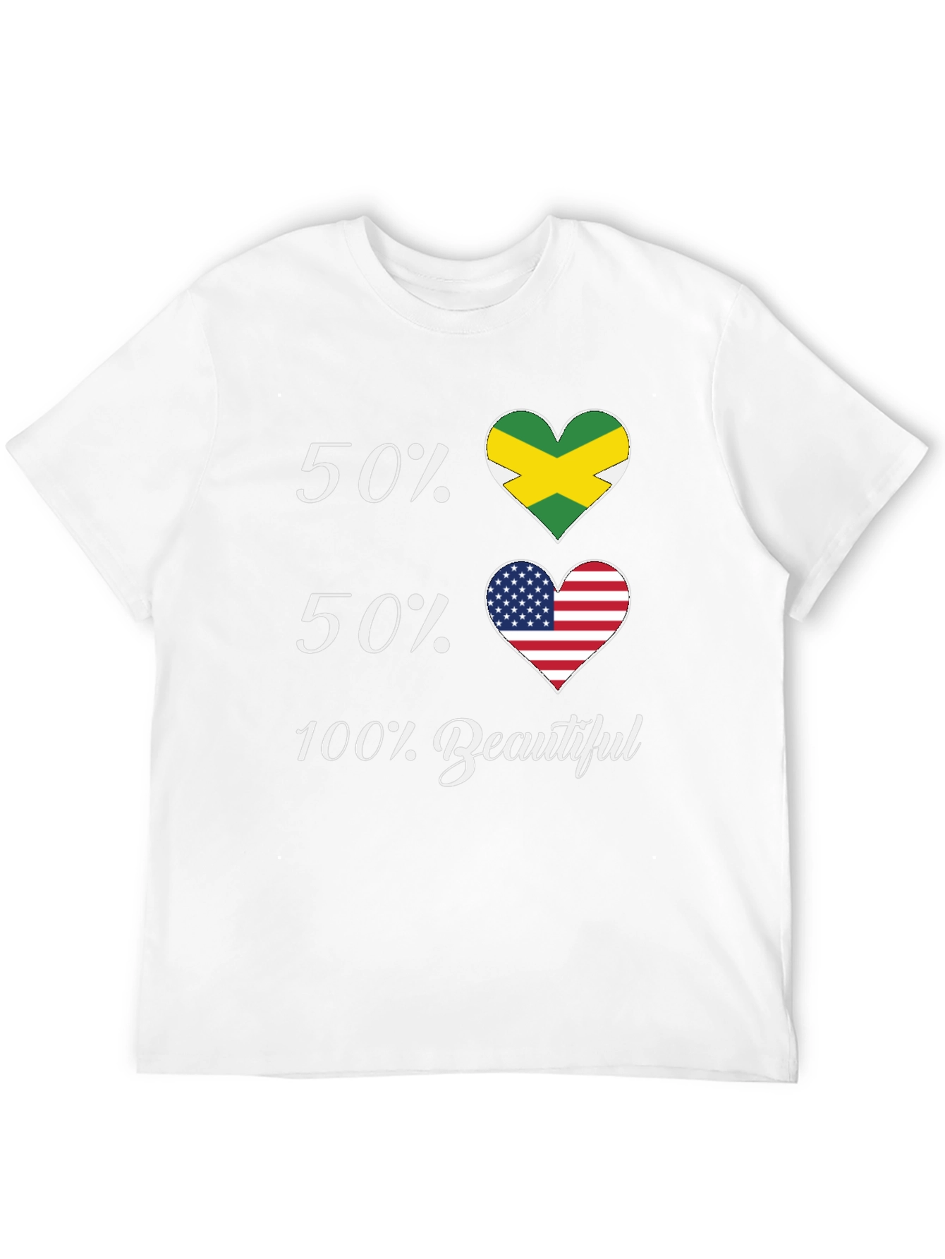 Jamaican American Pride T-Shirt - 50/50 Flags
