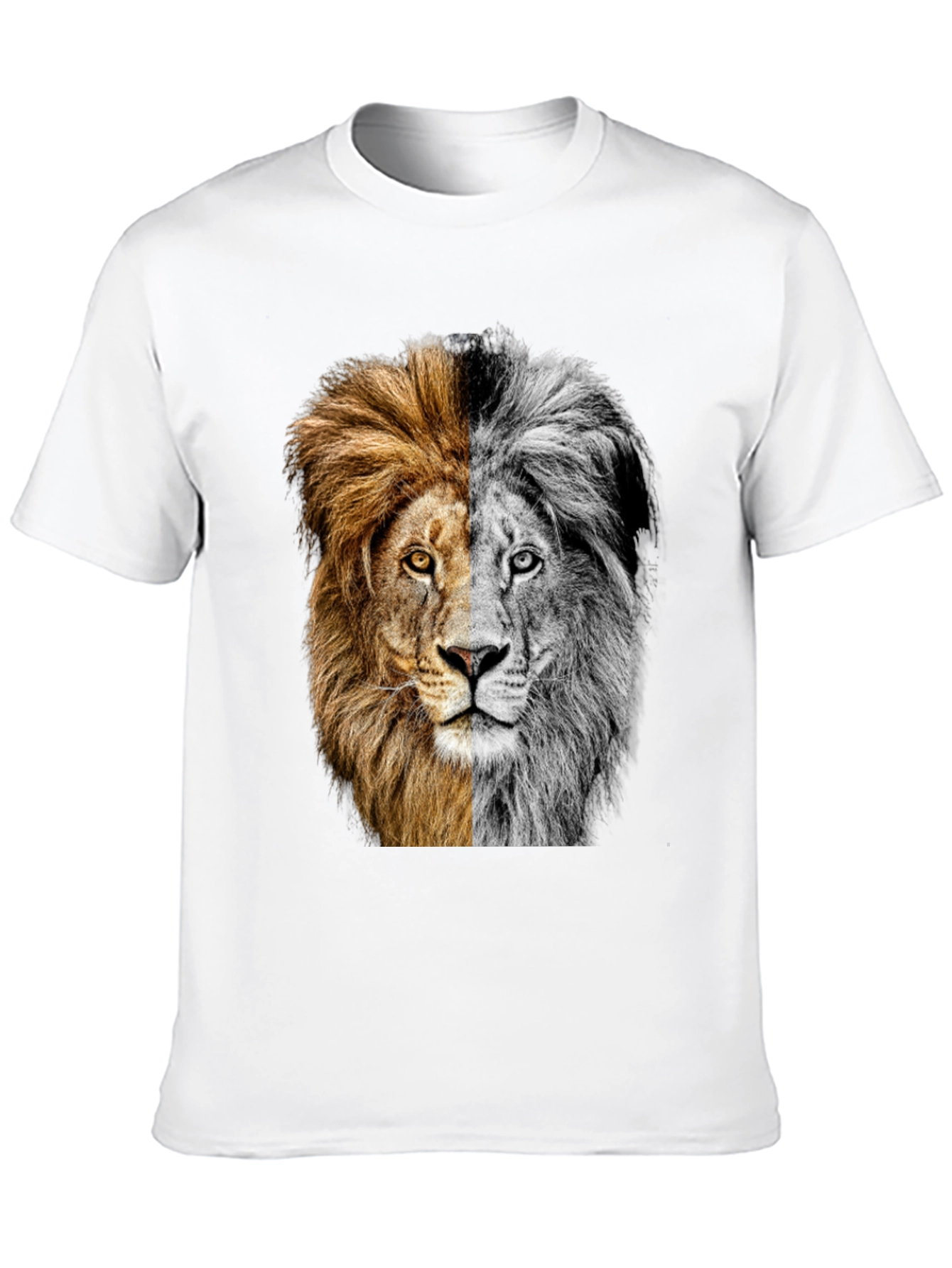 Two-Faced Lion Graphic Tee - Bold Animal Print
