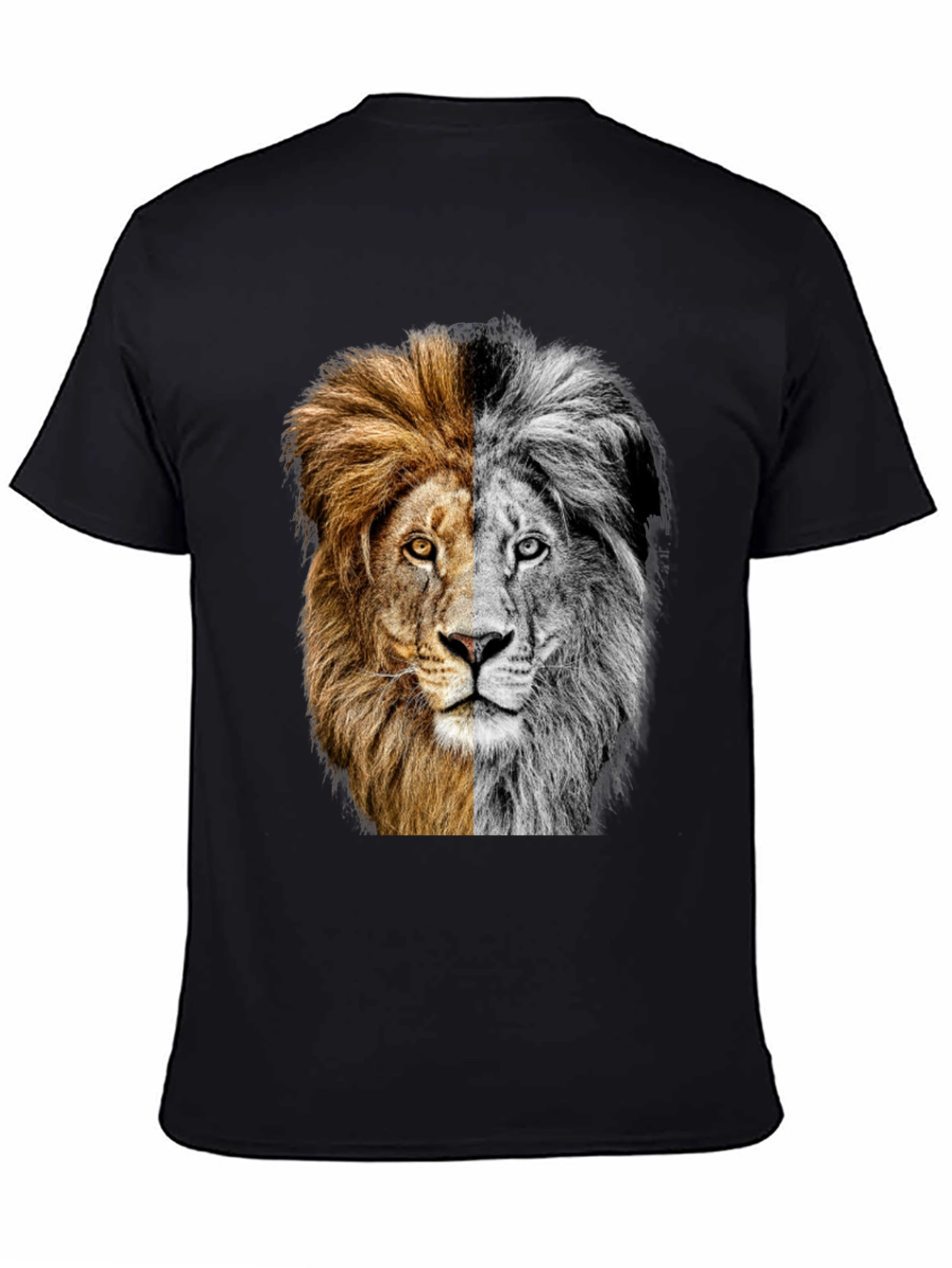 Two-Faced Lion Graphic Tee - Bold Animal Print