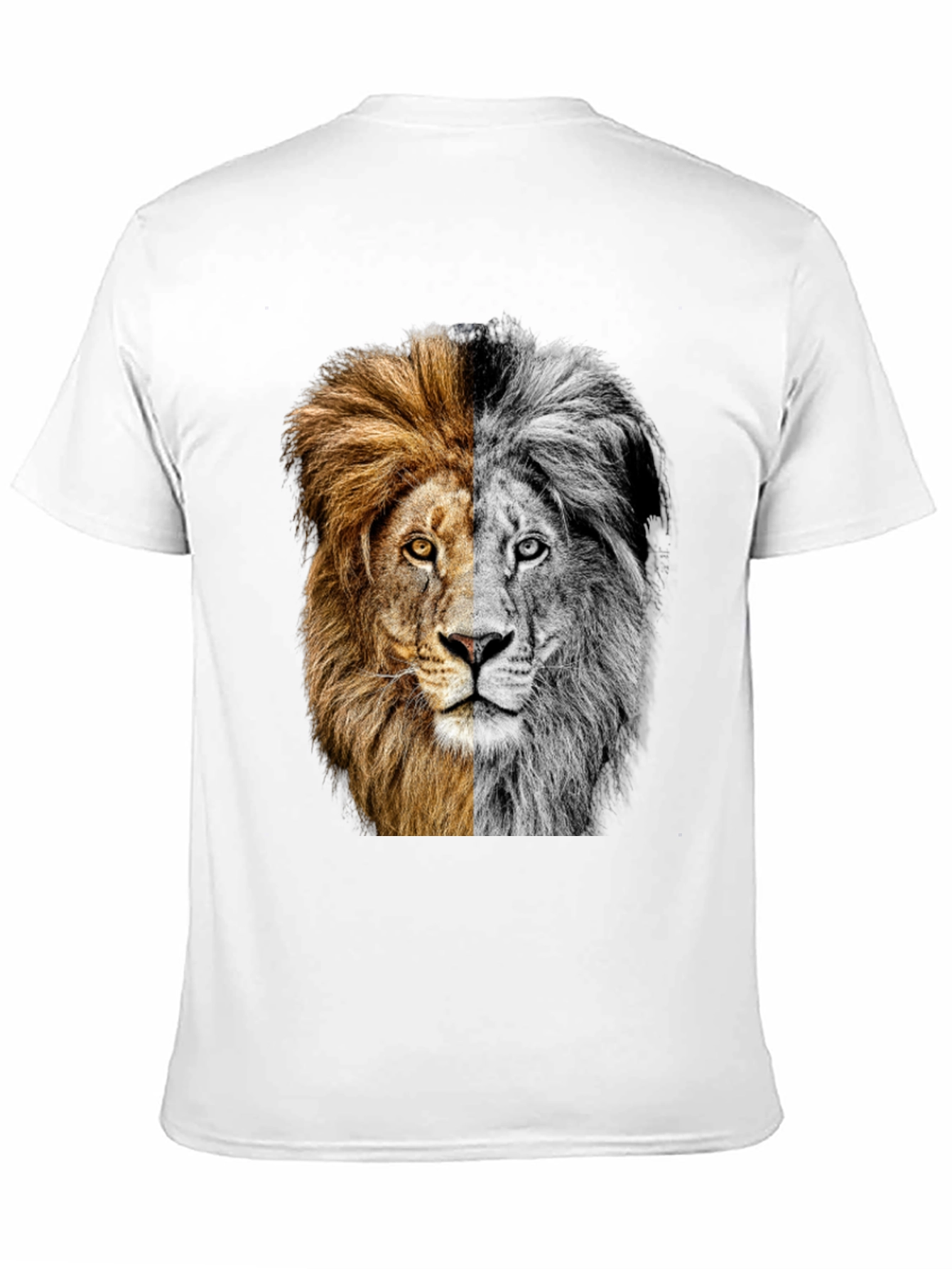 Two-Faced Lion Graphic Tee - Bold Animal Print