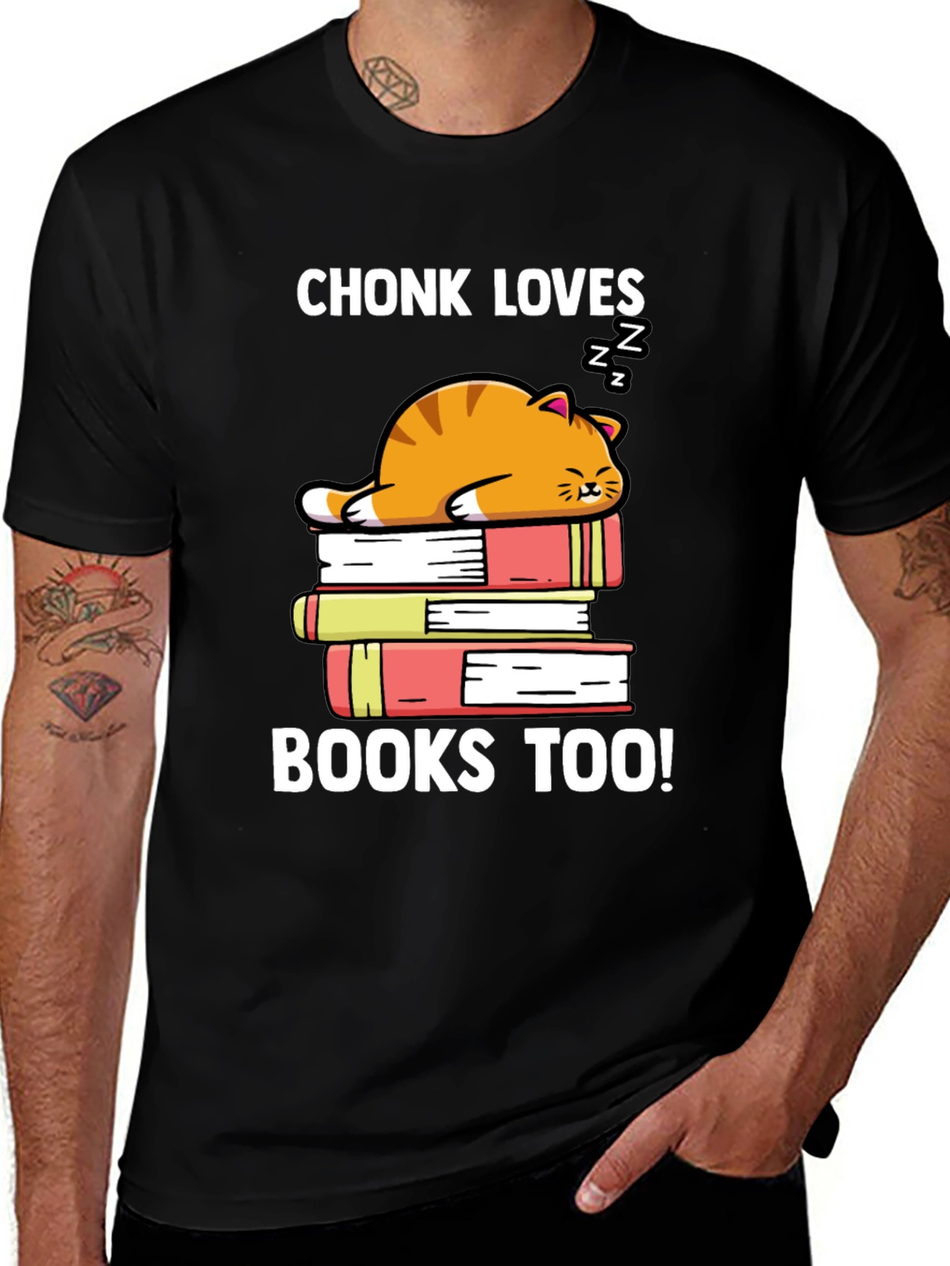 Chonk Loves Books Too T-Shirt