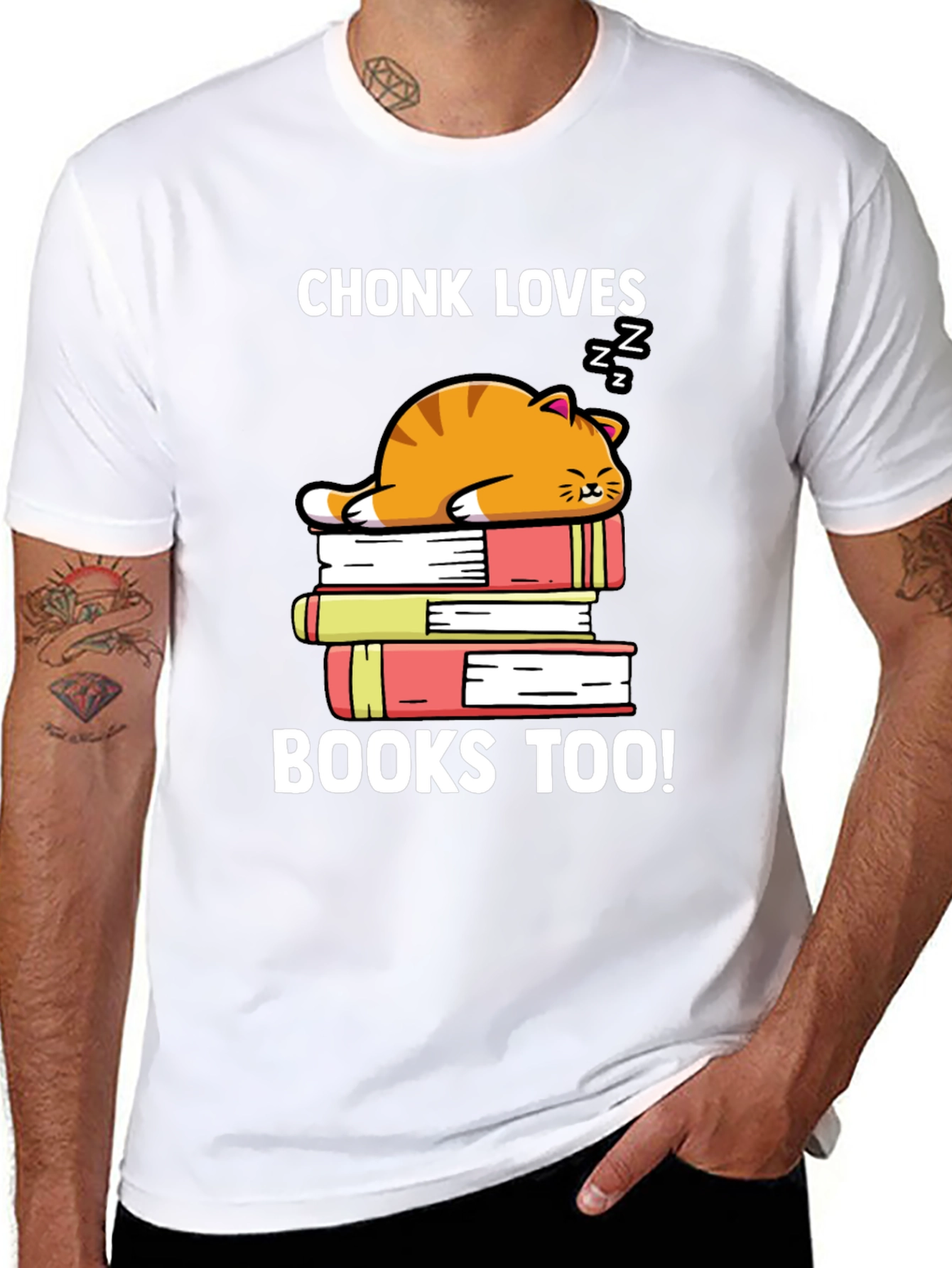 Chonk Loves Books Too T-Shirt