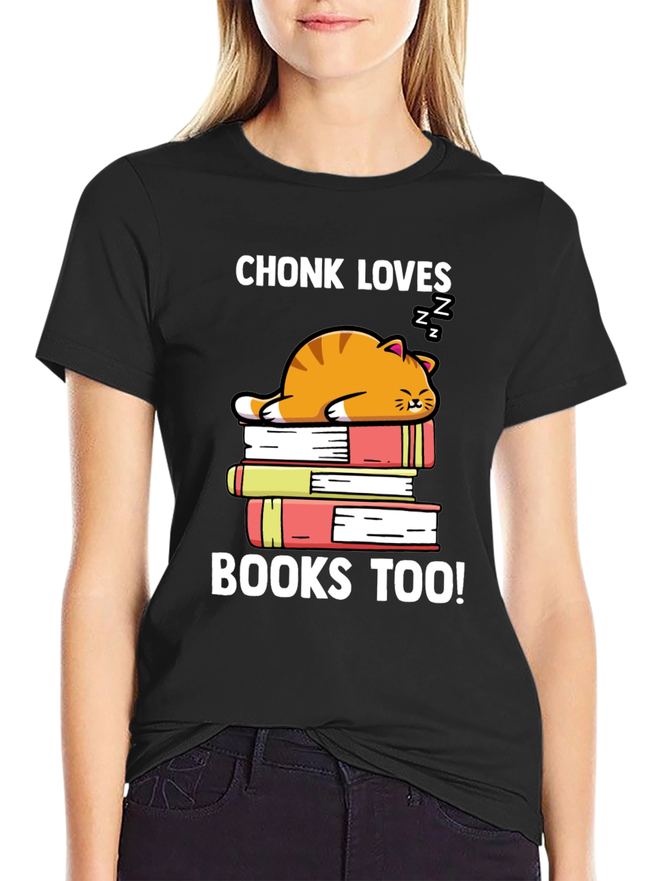 Chonk Loves Books Too T-Shirt