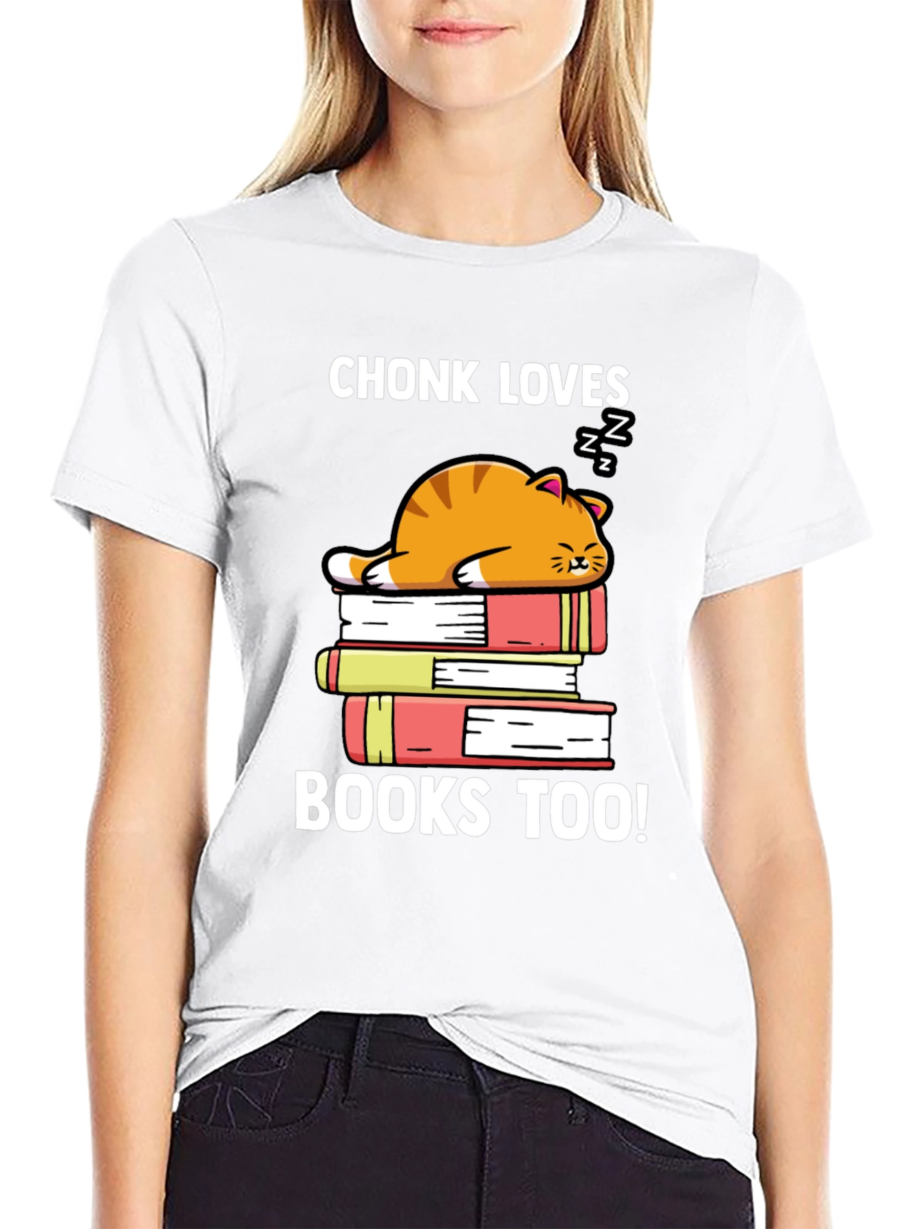 Chonk Loves Books Too T-Shirt