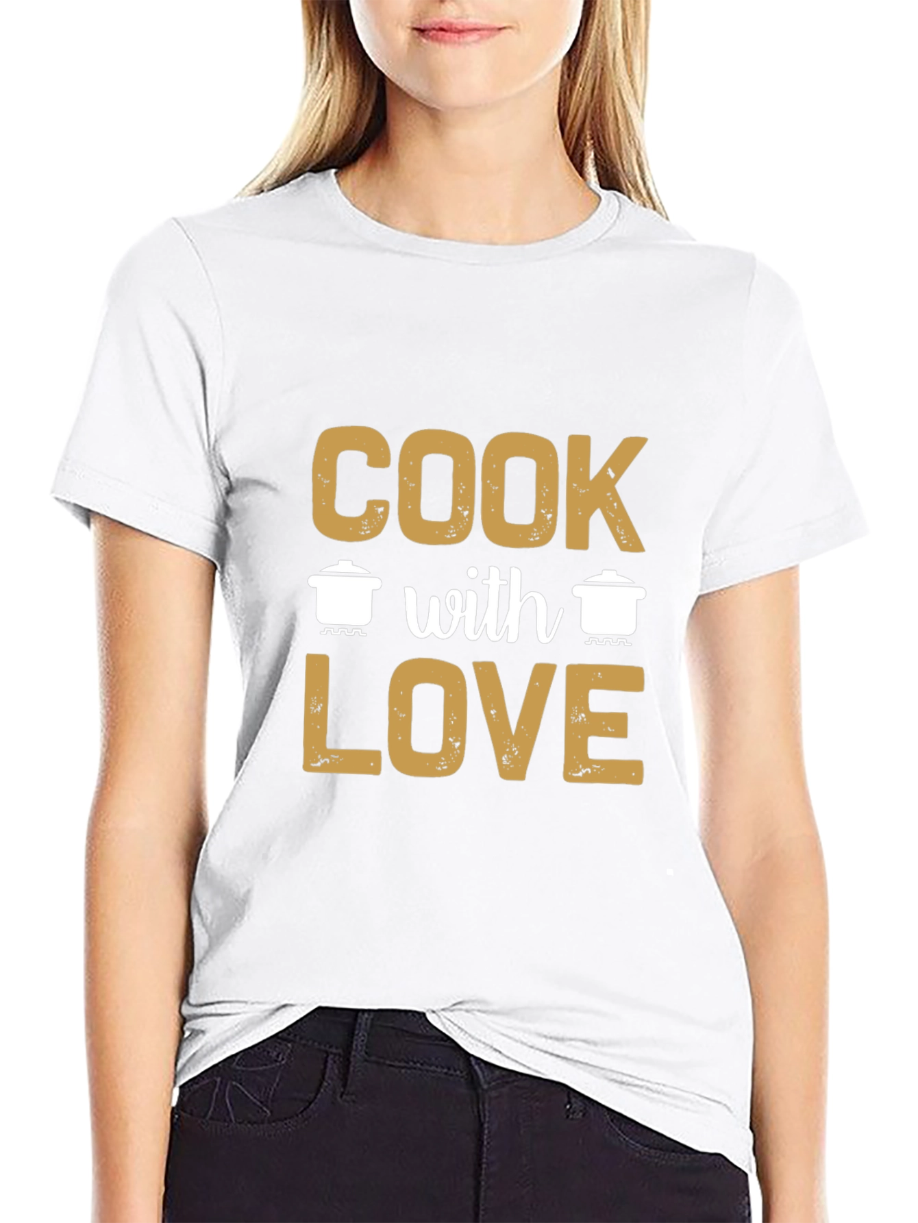Cook with Love Graphic T-Shirt - Black