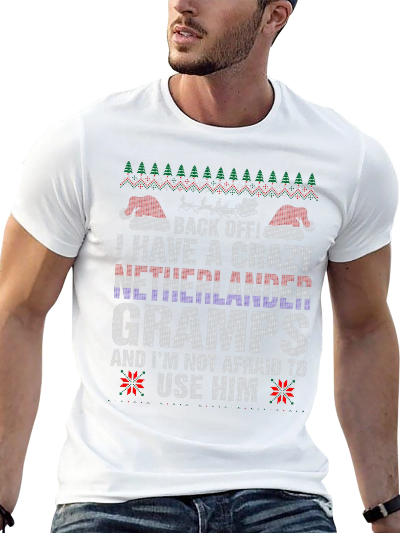 Crazy Netherlander Gramps Ugly Christmas T-Shirt