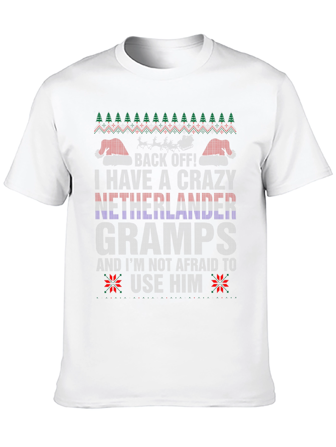 Crazy Netherlander Gramps Ugly Christmas T-Shirt