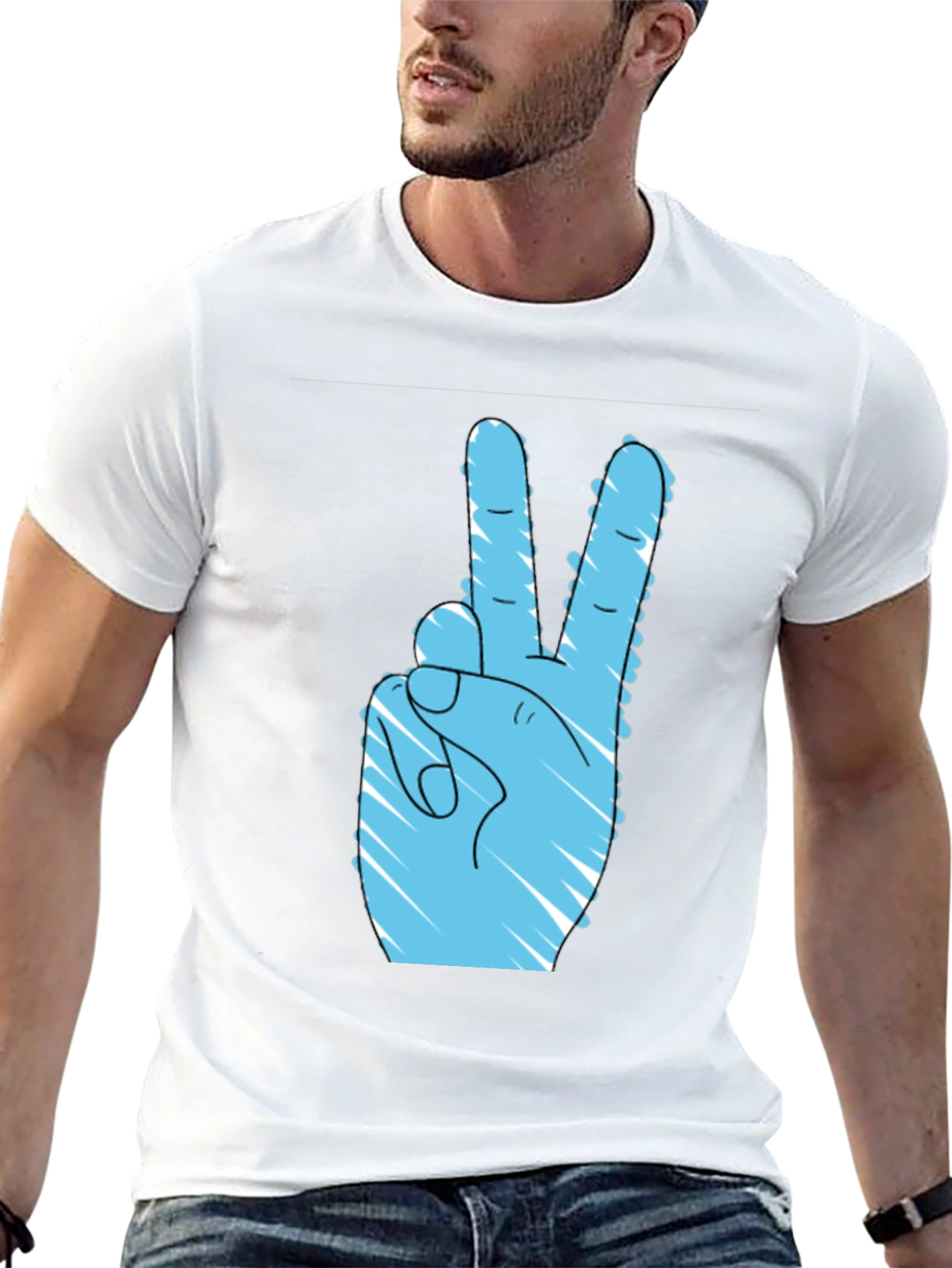 Peace Sign Graphic Black T-Shirt