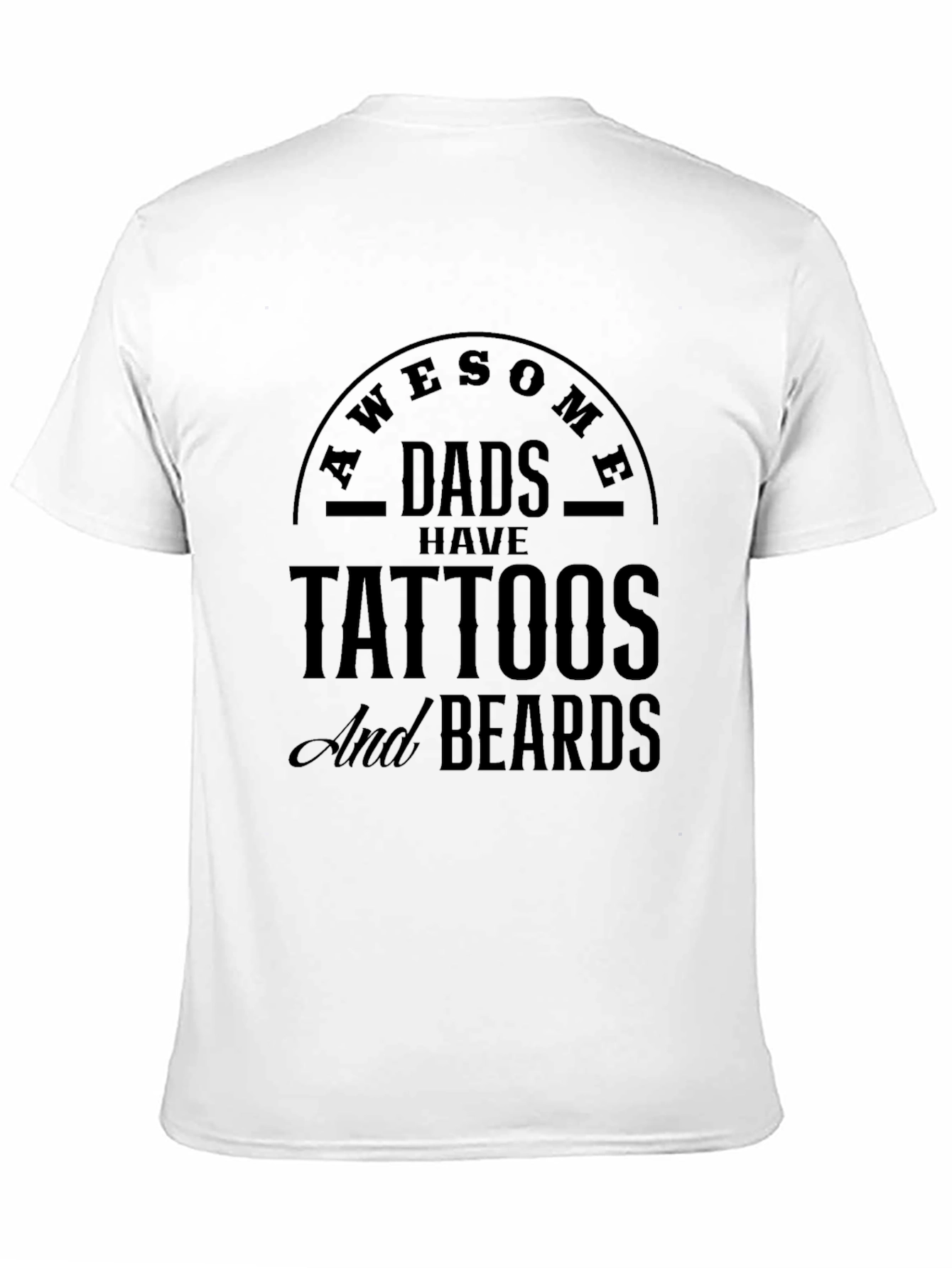 Awesome Dads Tattoos & Beards Black T-Shirt