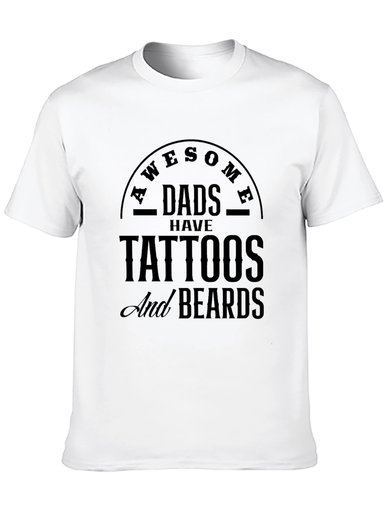 Awesome Dads Tattoos & Beards Black T-Shirt