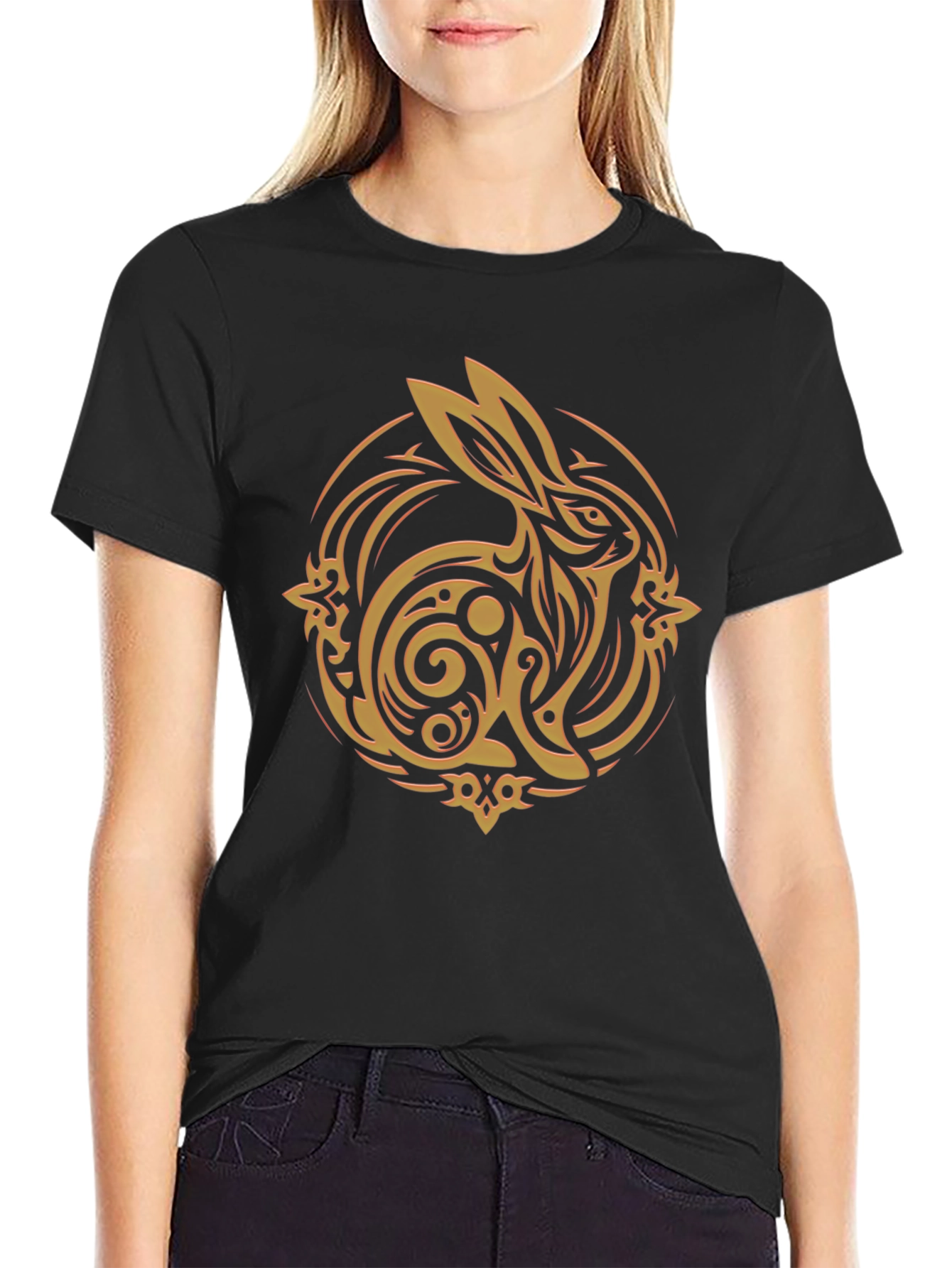 Rabbit Graphic Black T-Shirt