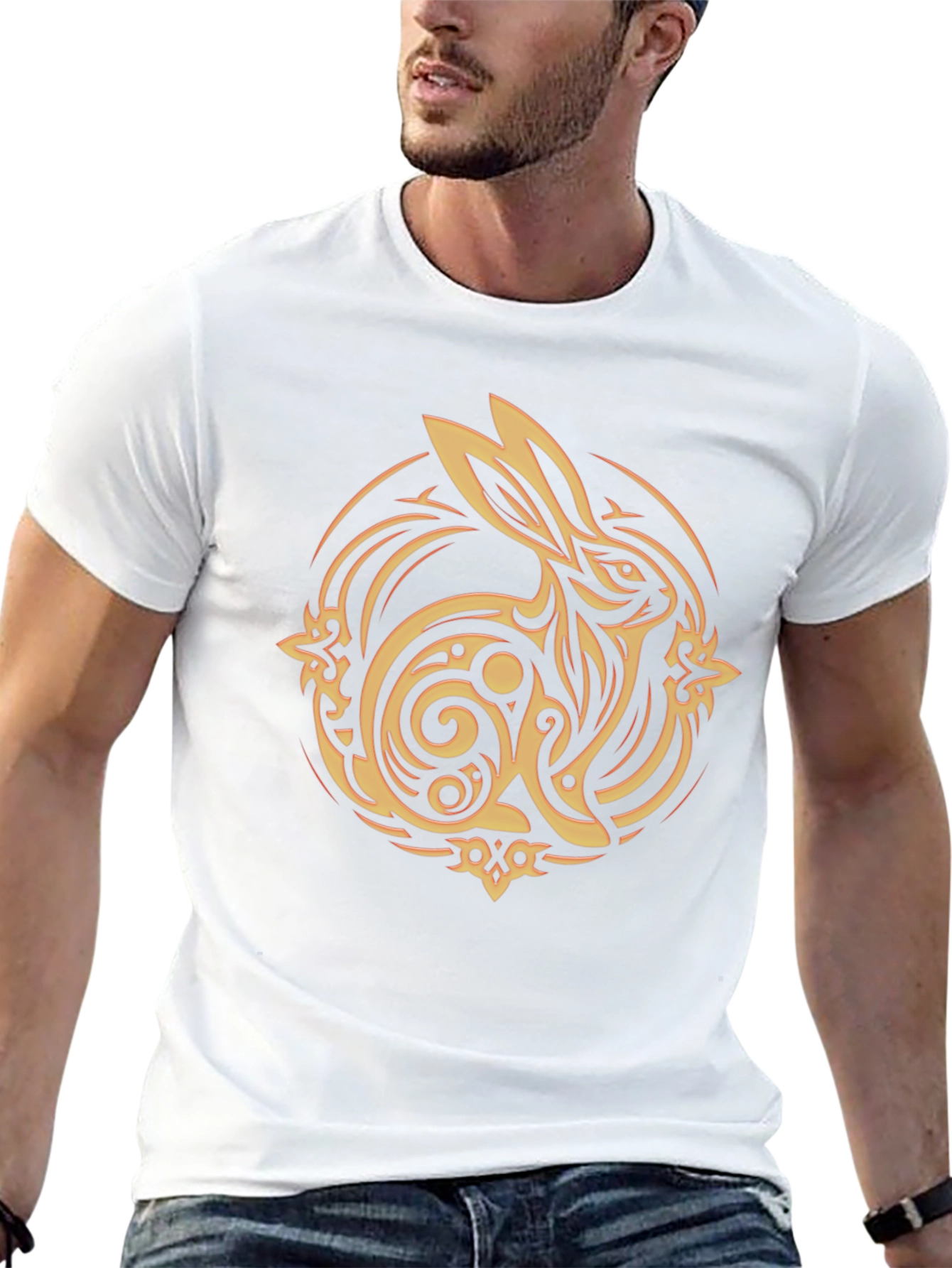 Rabbit Graphic Black T-Shirt