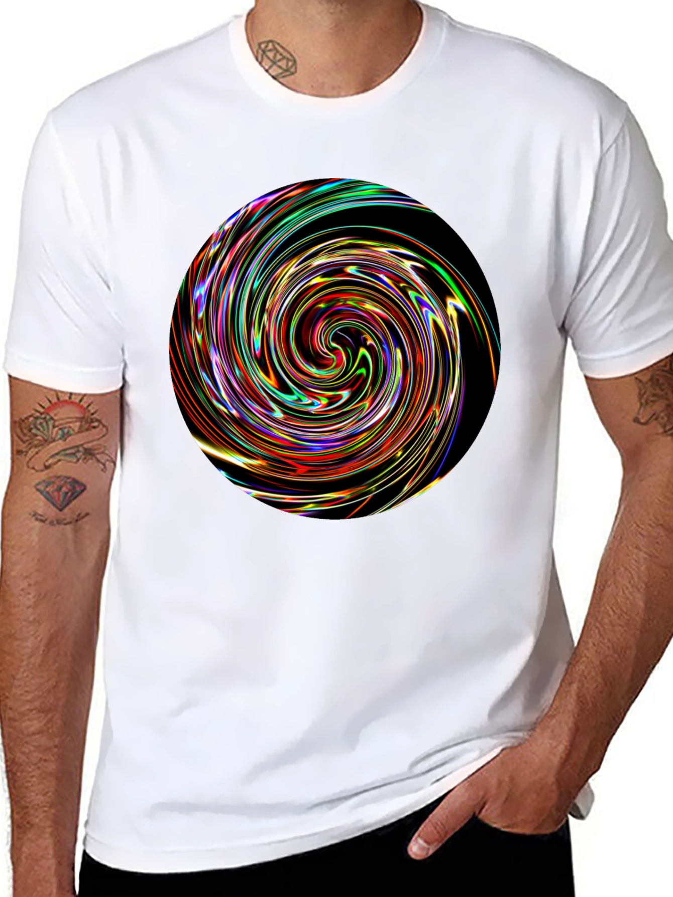 Vortex Swirl Graphic Black T-Shirt
