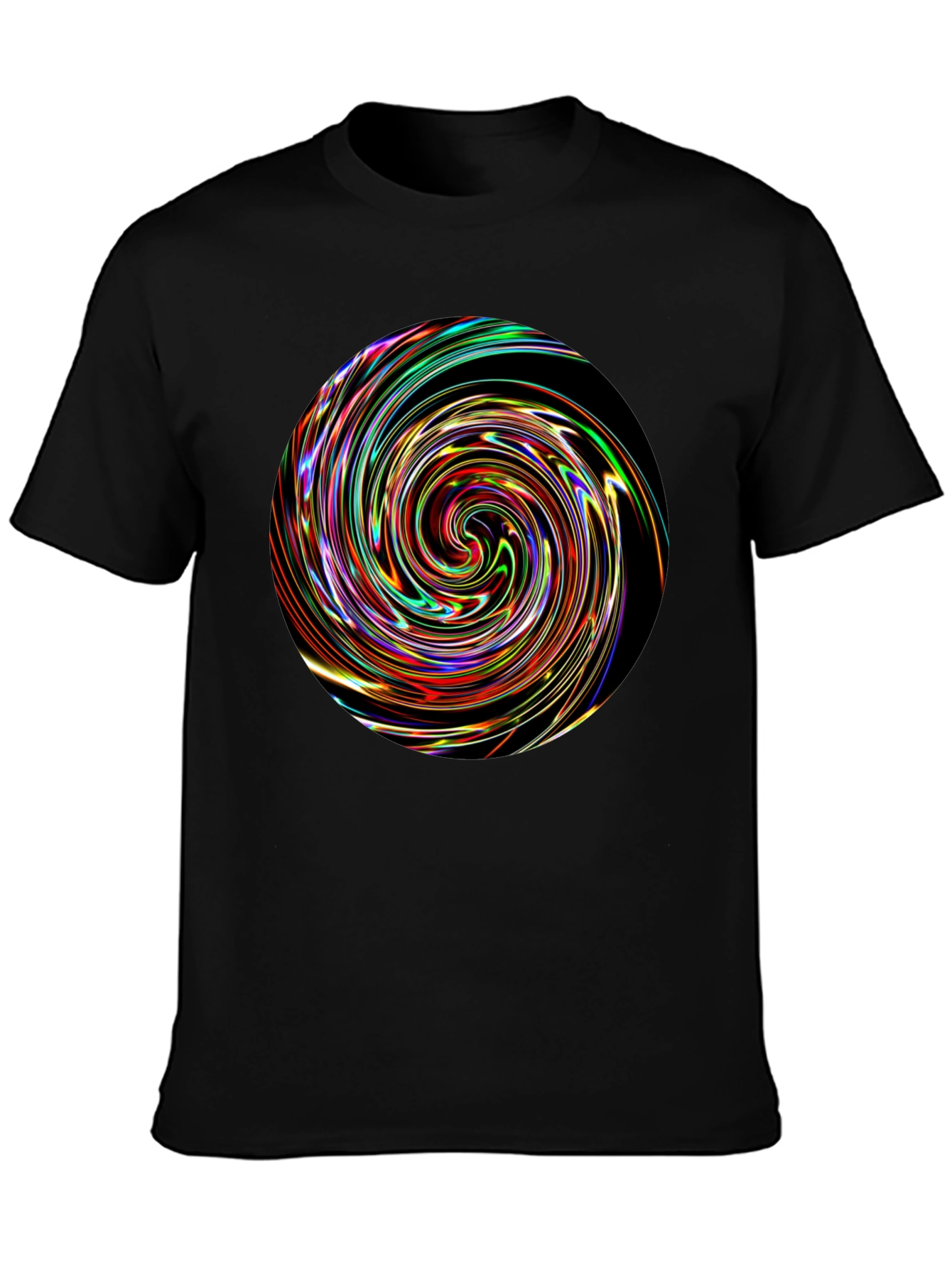 Vortex Swirl Graphic Black T-Shirt