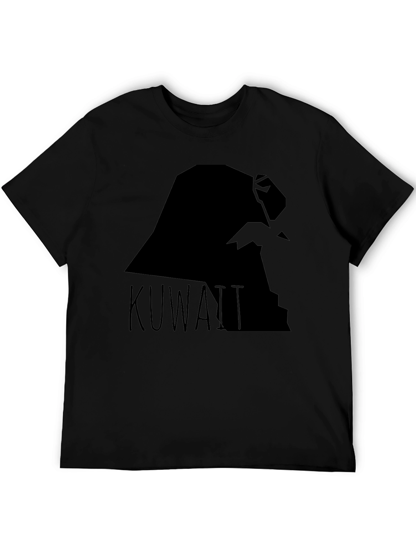 Kuwait Map Graphic T-Shirt - Black Cotton Tee