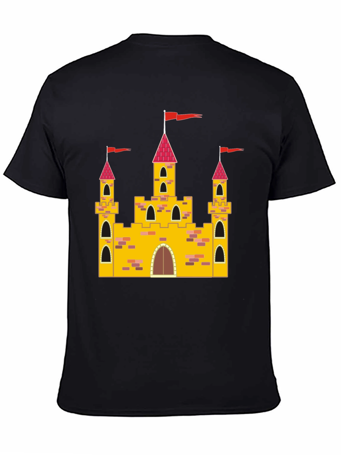 Castle Graphic Tee - Black Cotton T-Shirt