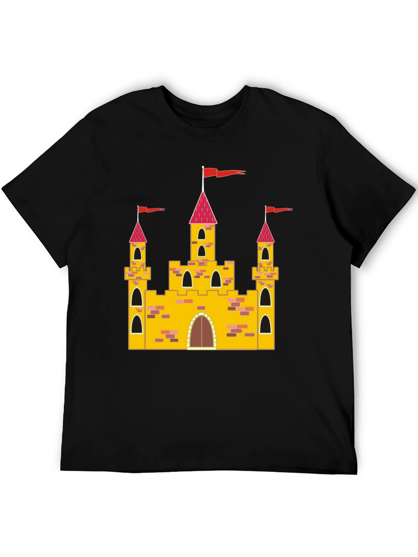 Castle Graphic Tee - Black Cotton T-Shirt