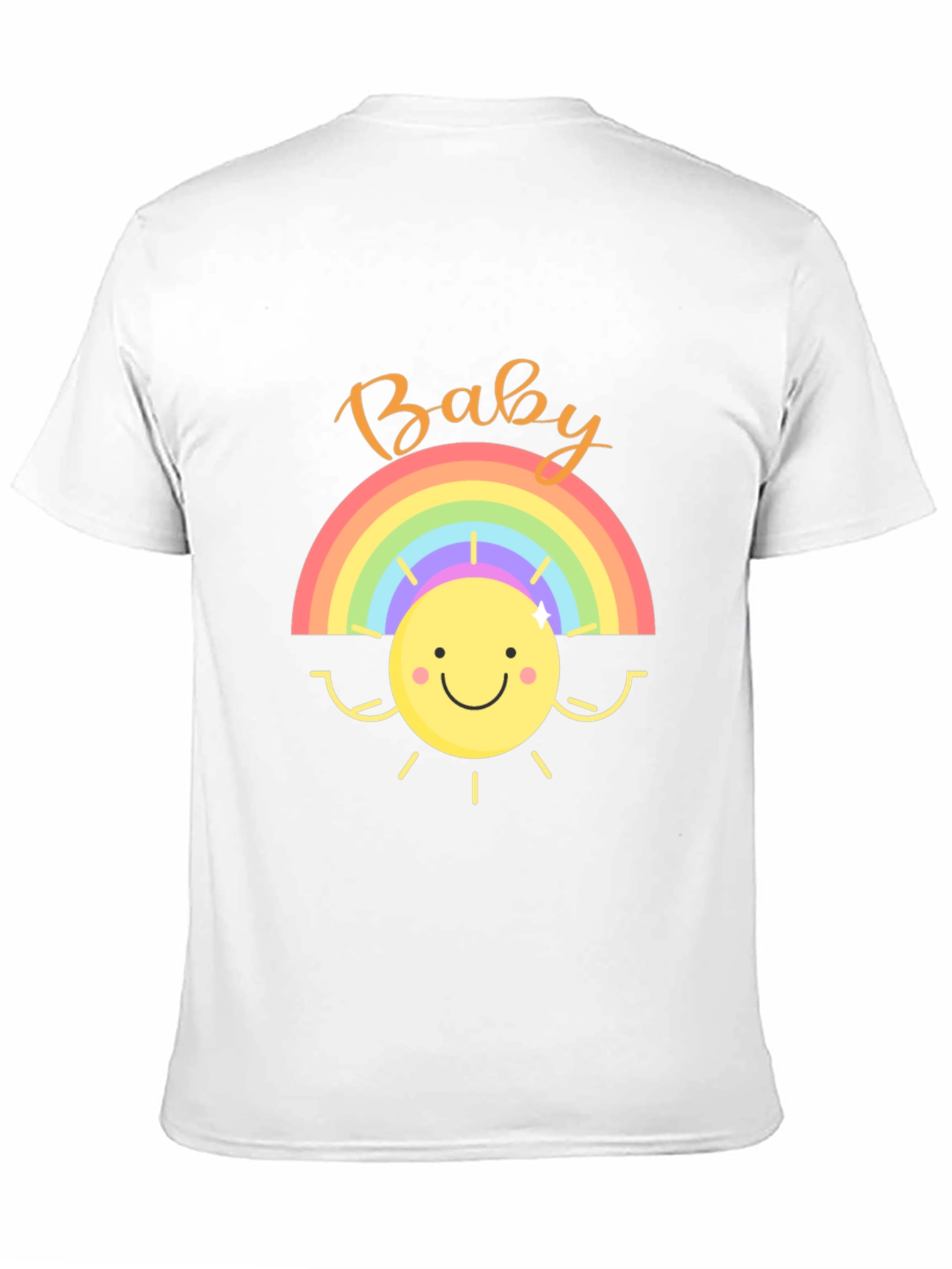 Baby Rainbow Sun Graphic Tee - Black Cotton Shirt