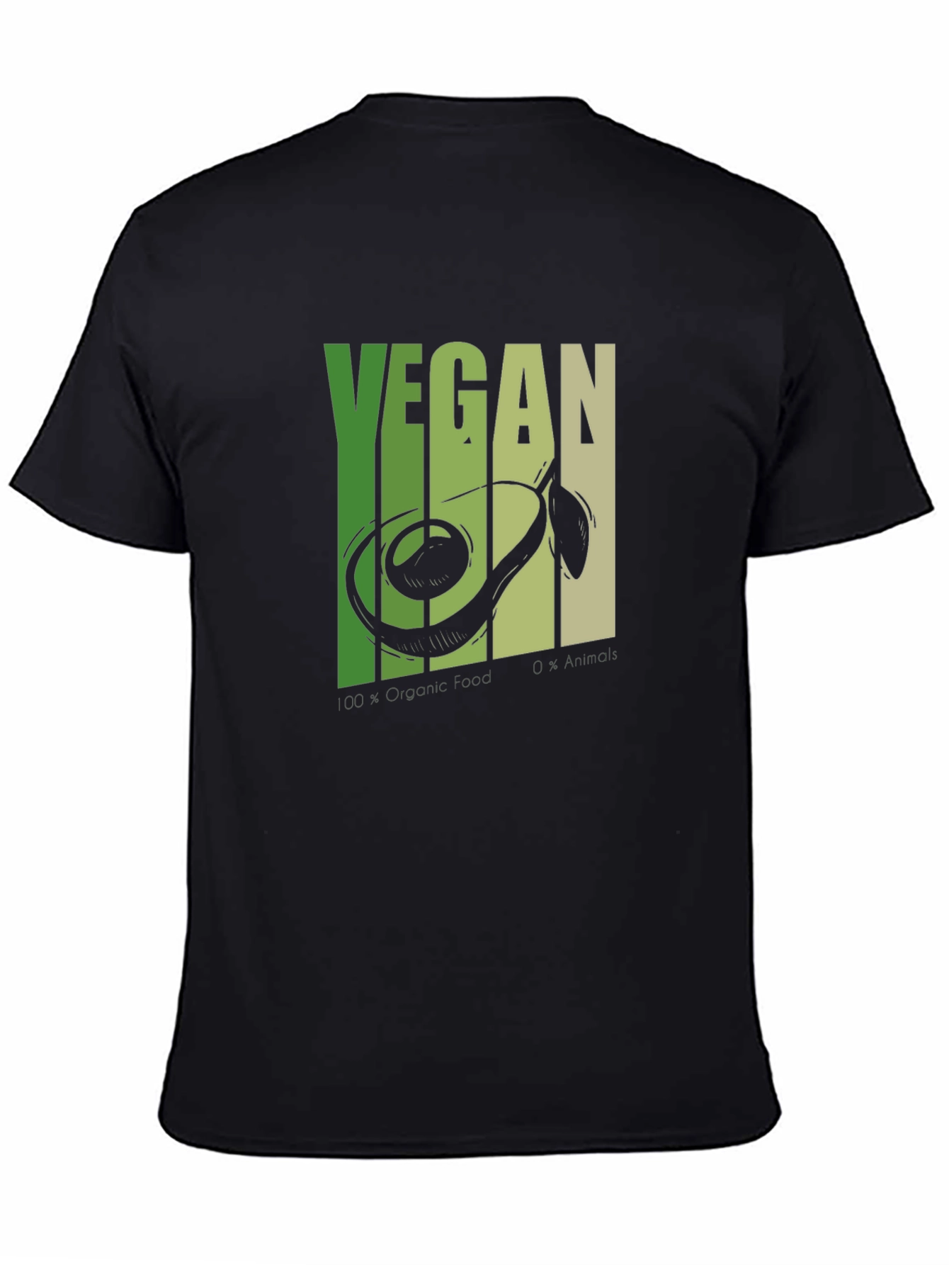 Vegan Avocado T-Shirt - Black Graphic Tee