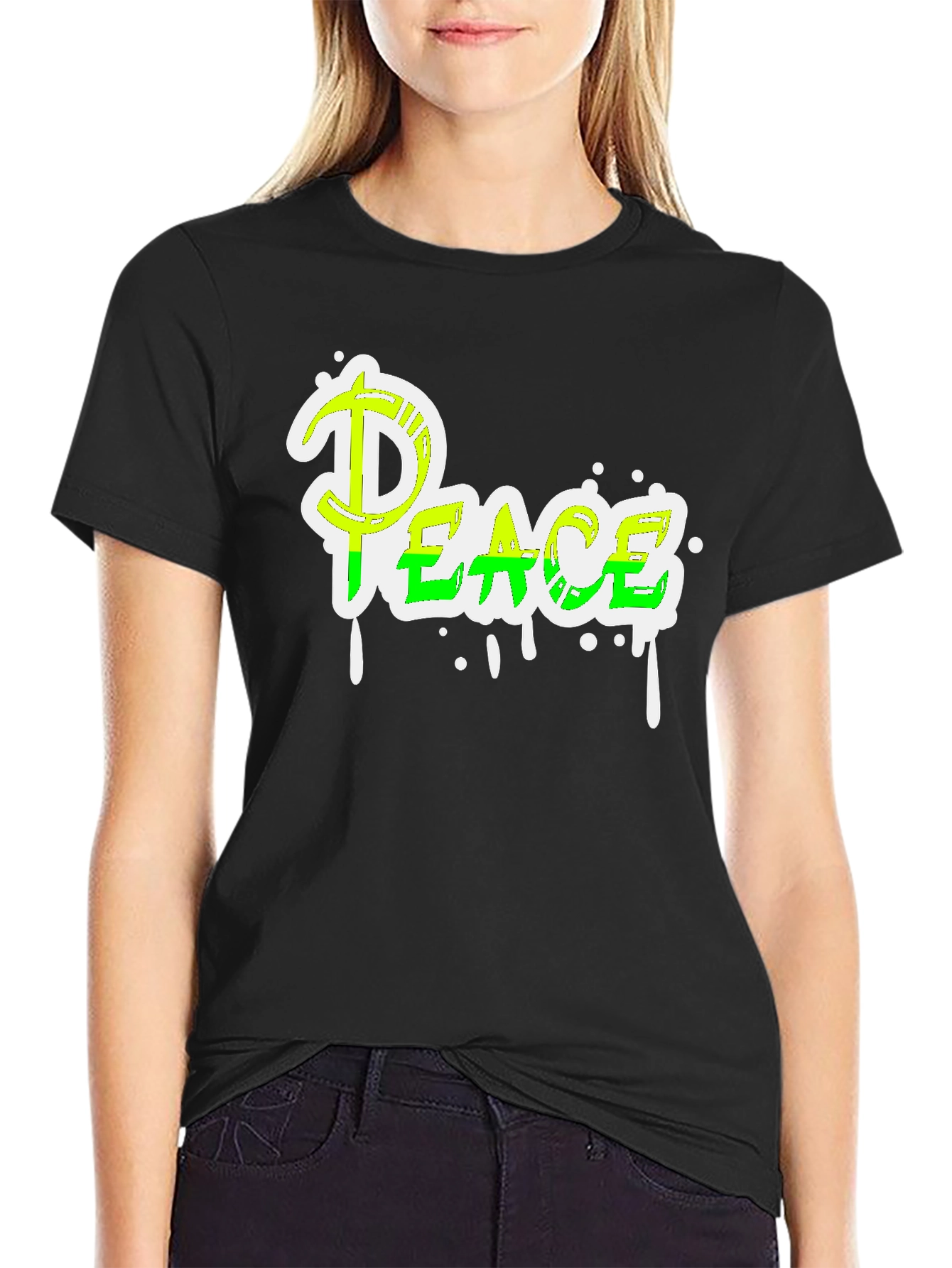 Peace Graphic Tee - Mens Black T-Shirt