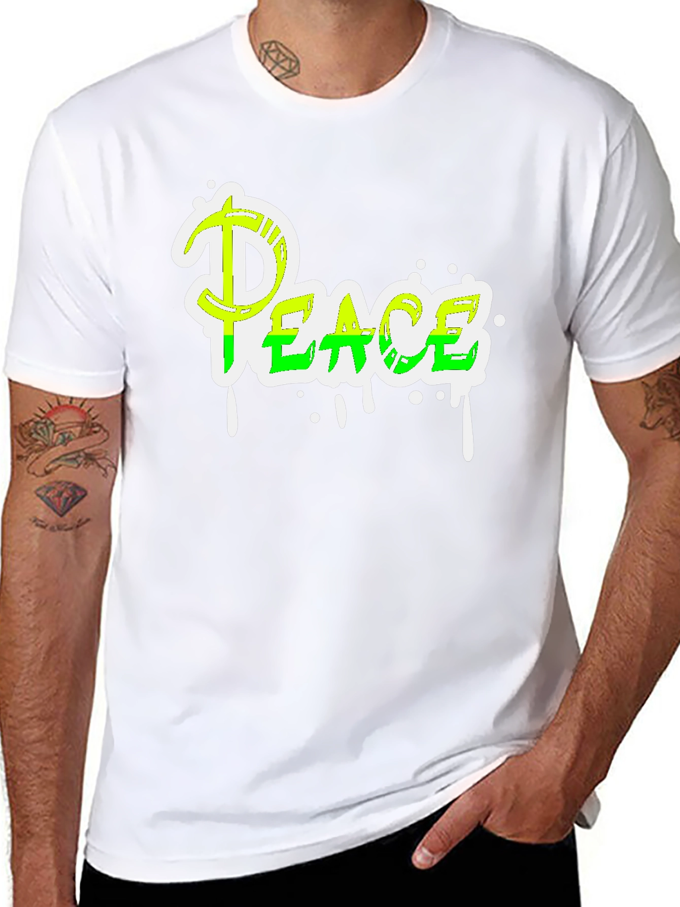 Peace Graphic Tee - Mens Black T-Shirt