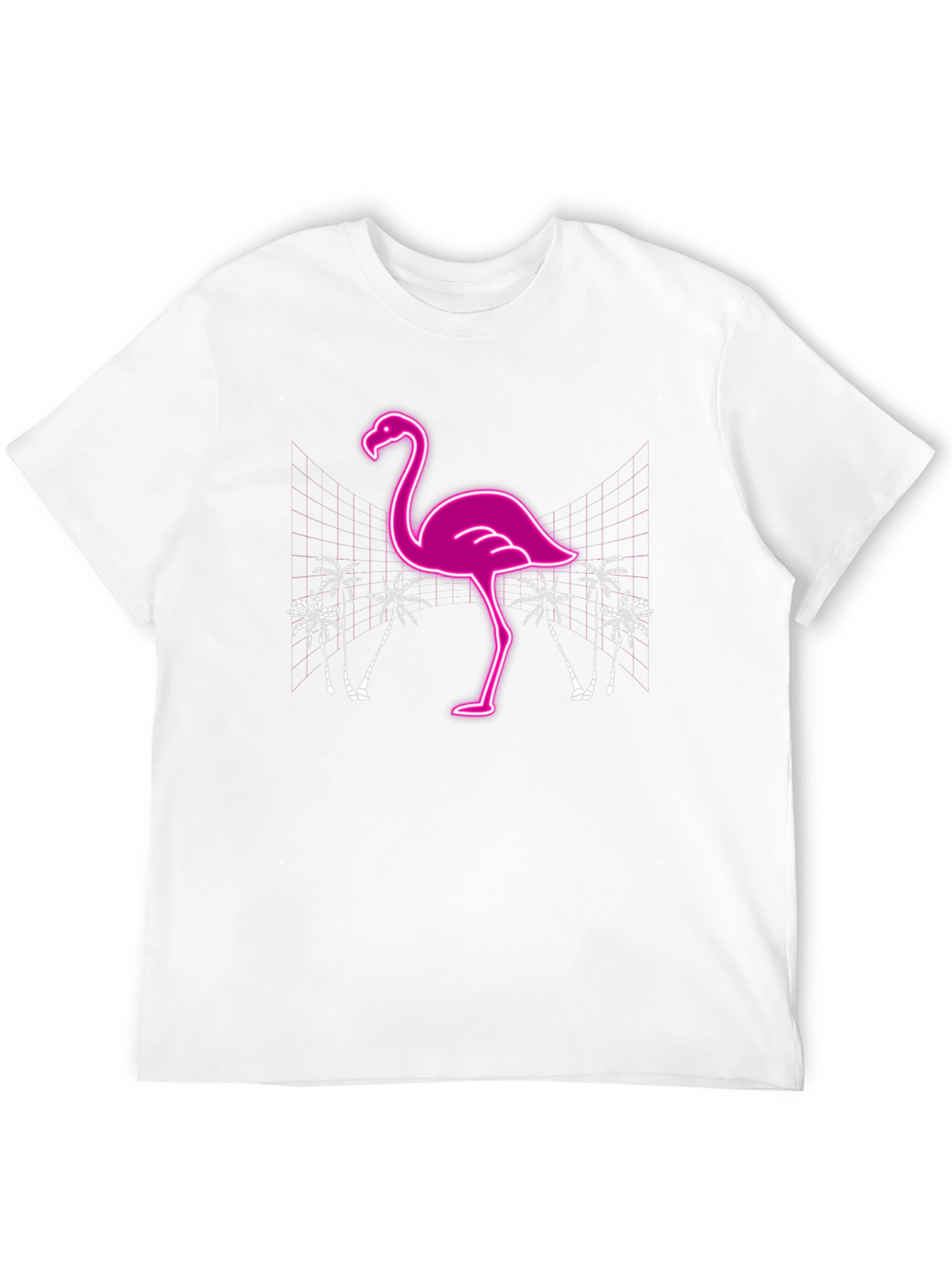 Neon Flamingo Graphic T-Shirt - Tropical Style