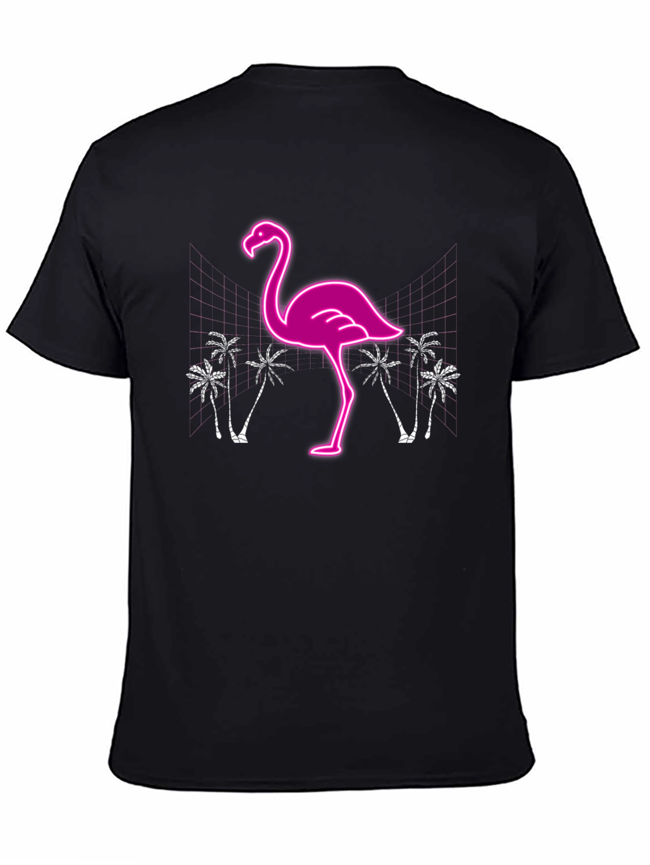 Neon Flamingo Graphic T-Shirt - Tropical Style