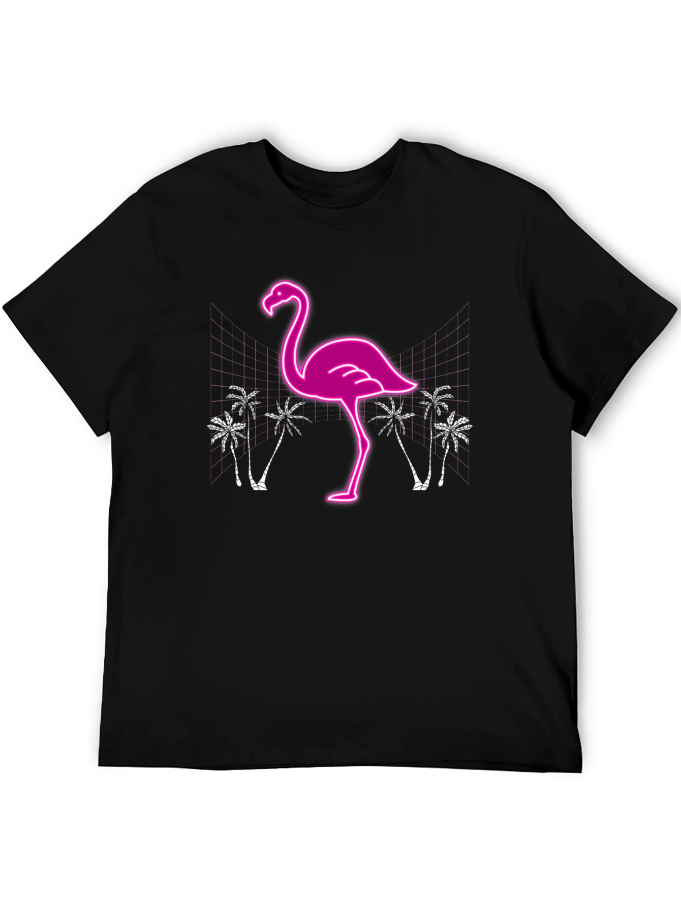 Neon Flamingo Graphic T-Shirt - Tropical Style