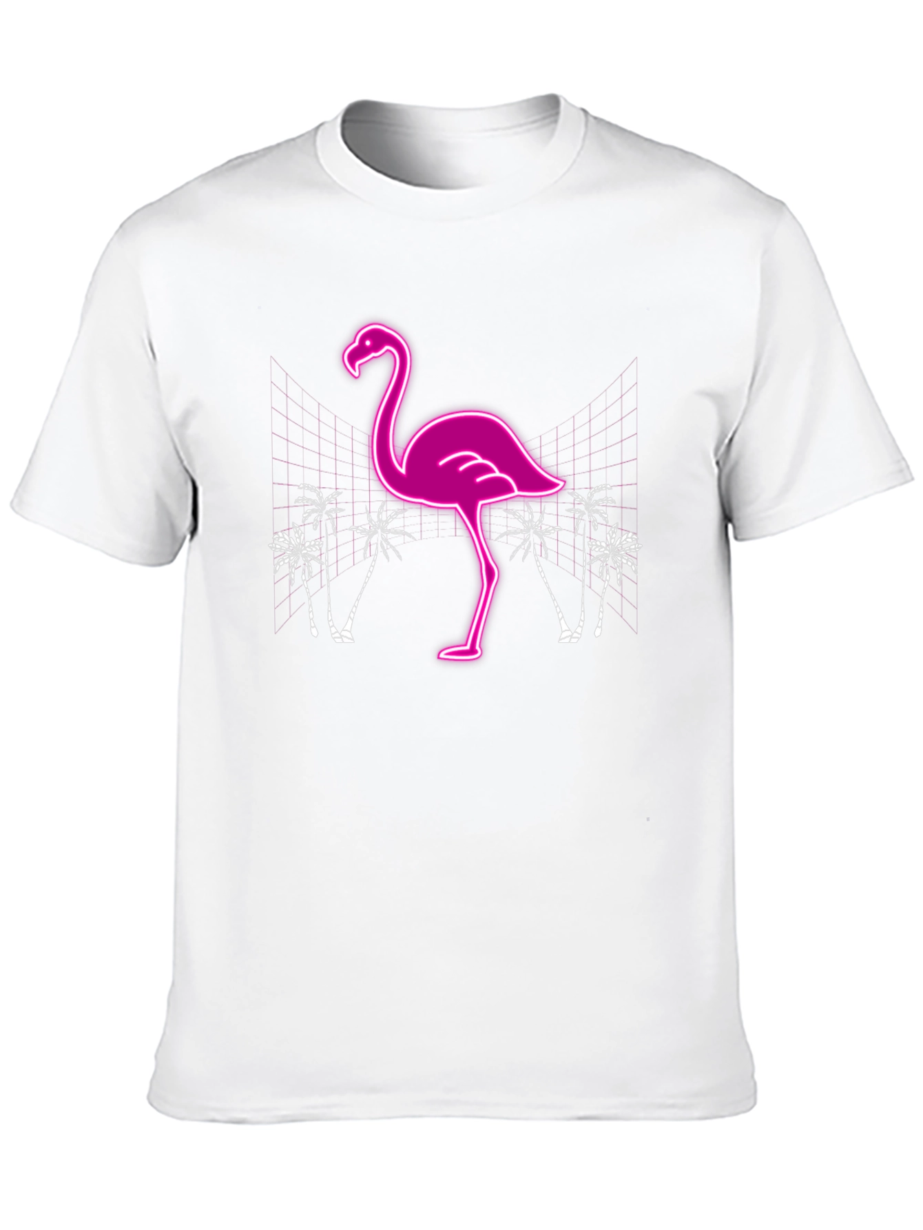 Neon Flamingo Graphic T-Shirt - Tropical Style