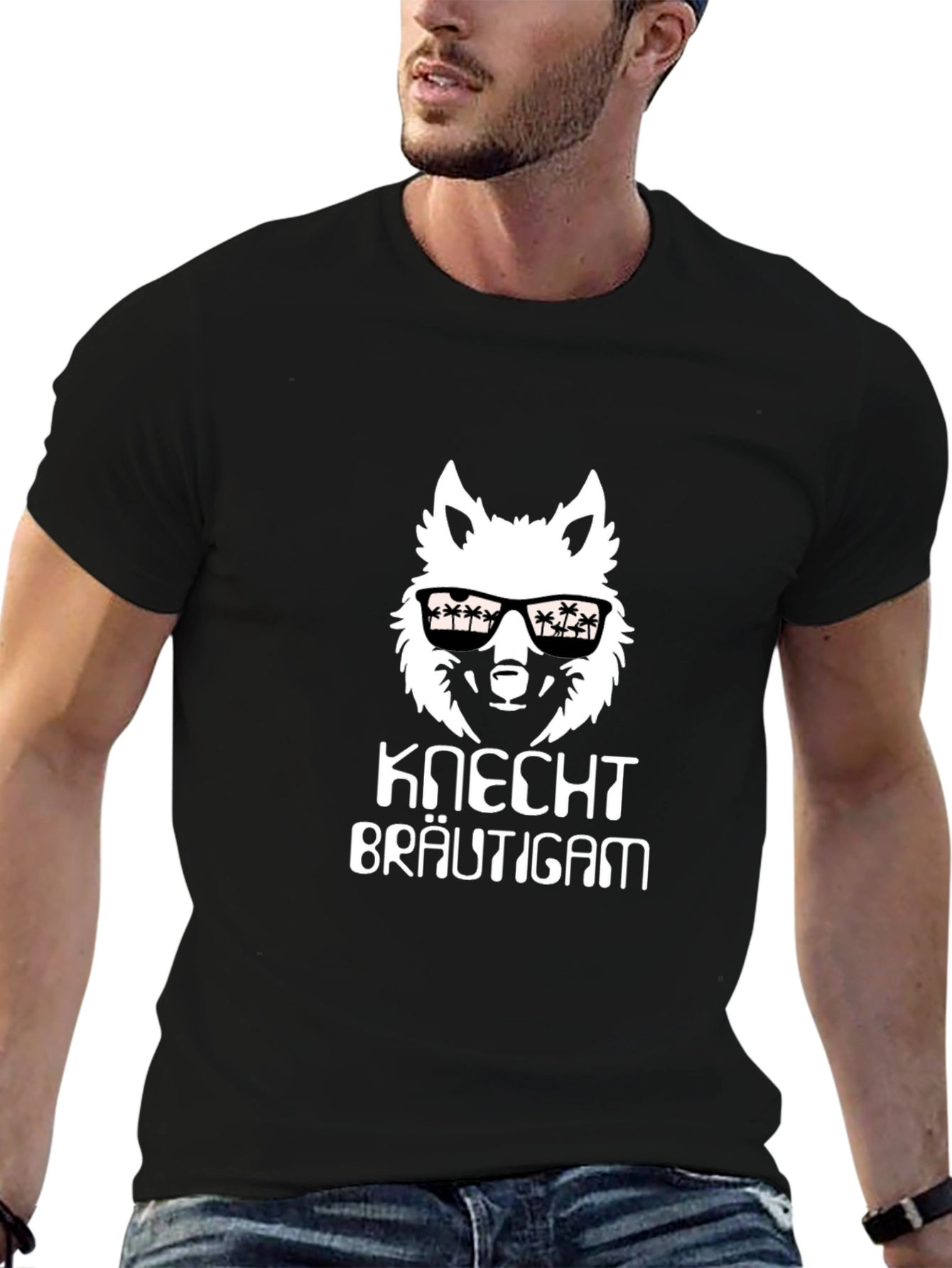 Knecht Bräutigam Wolf Graphic Black T-Shirt