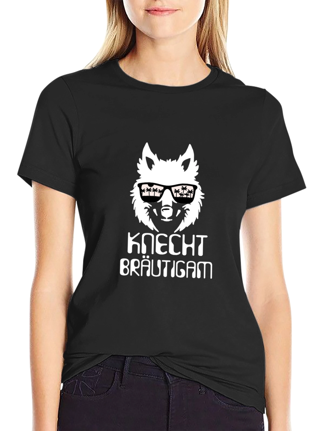 Knecht Bräutigam Wolf Graphic Black T-Shirt
