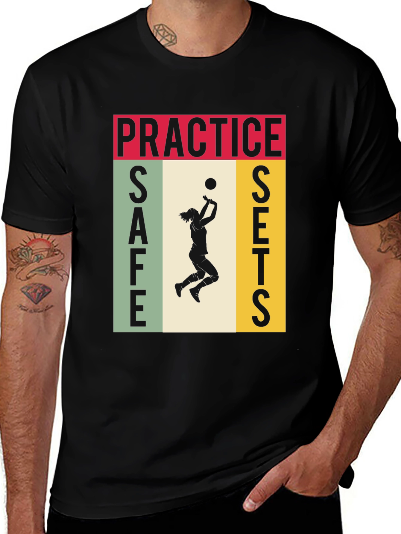 Practice Safe Sets Volleyball Graphic Tee