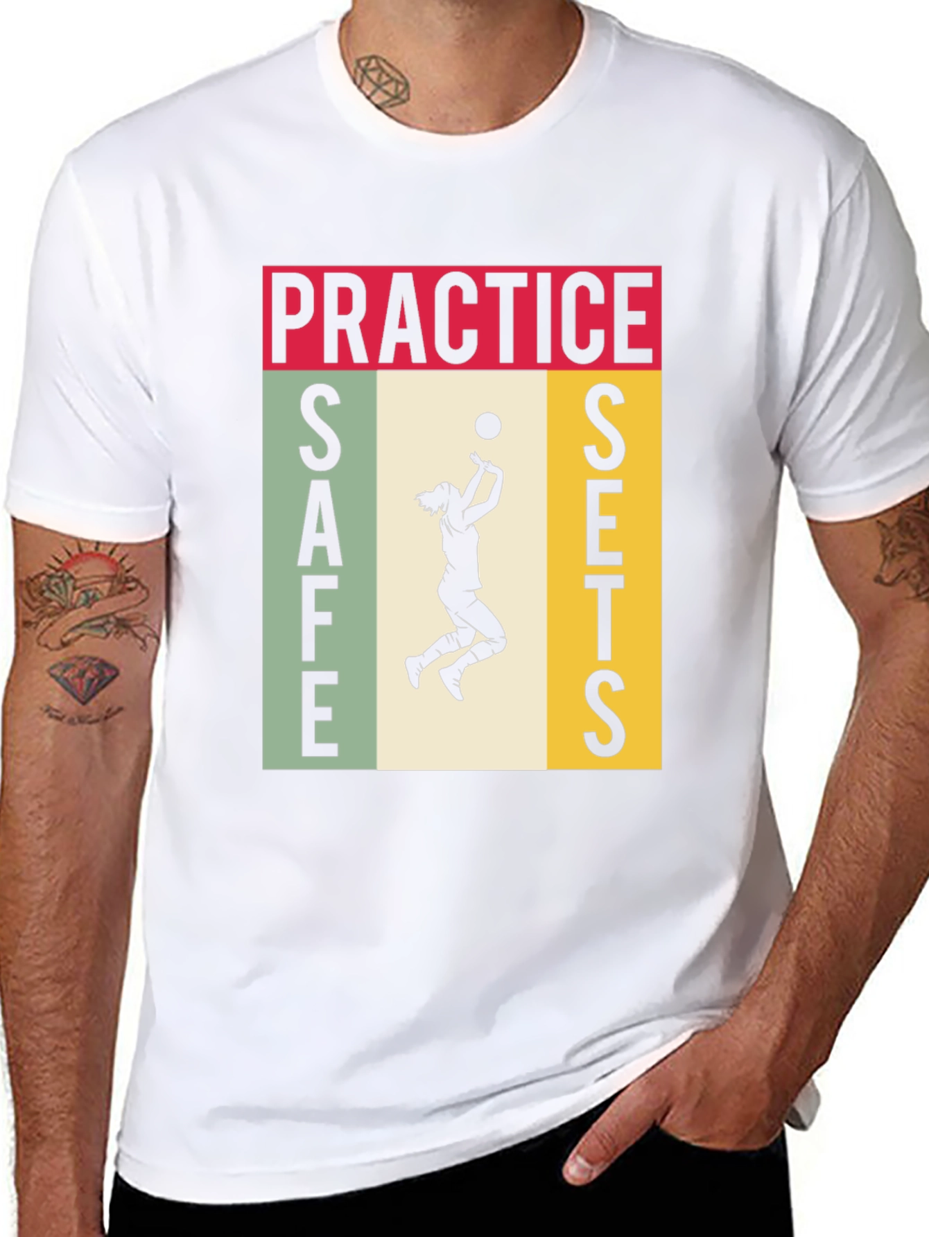 Practice Safe Sets Volleyball Graphic Tee
